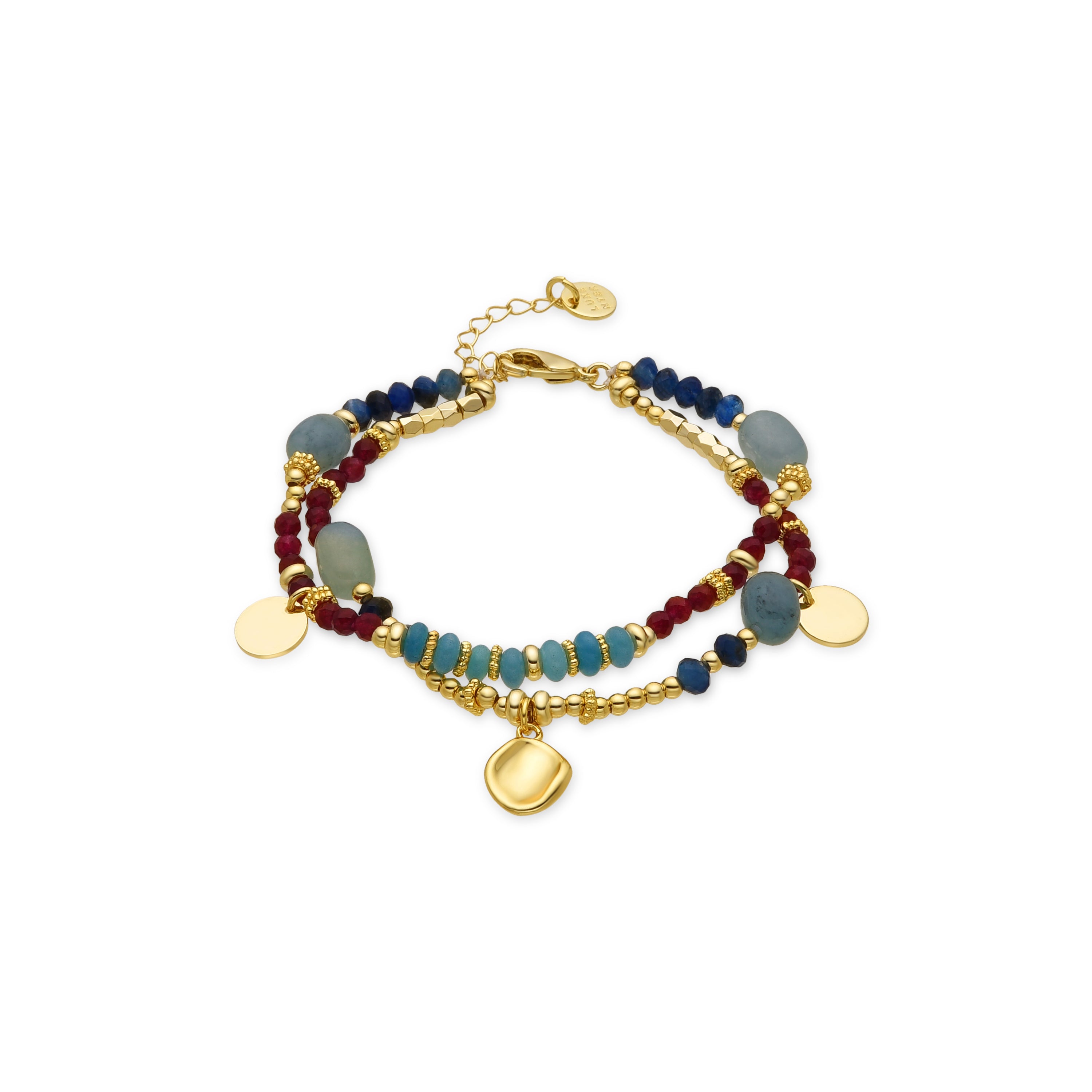 Multicolor Crystal Bracelet with 18k Gold Finish - Ney