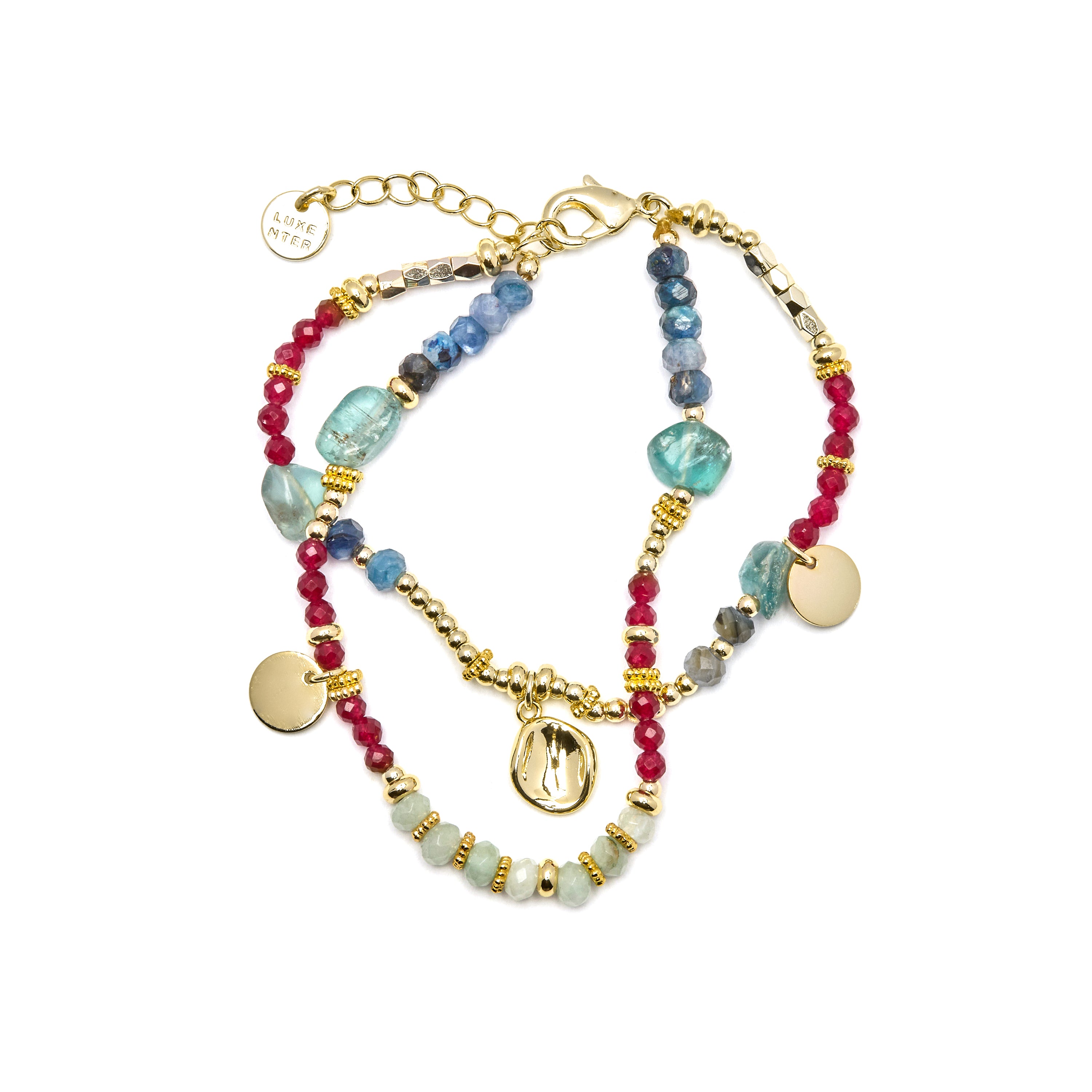 Multicolor Crystal Bracelet with 18k Gold Finish - Ney