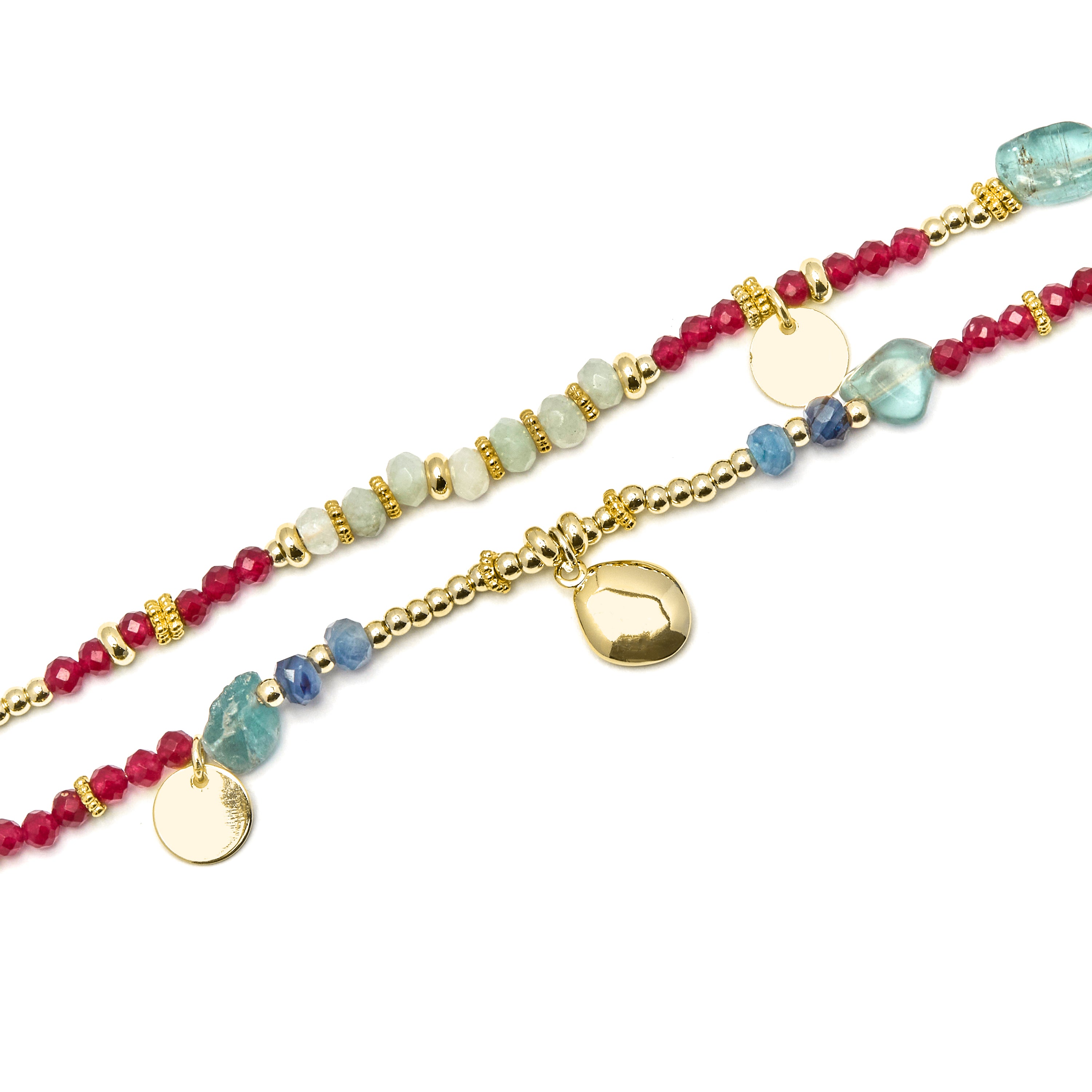 Multicolor Crystal Bracelet with 18k Gold Finish - Ney