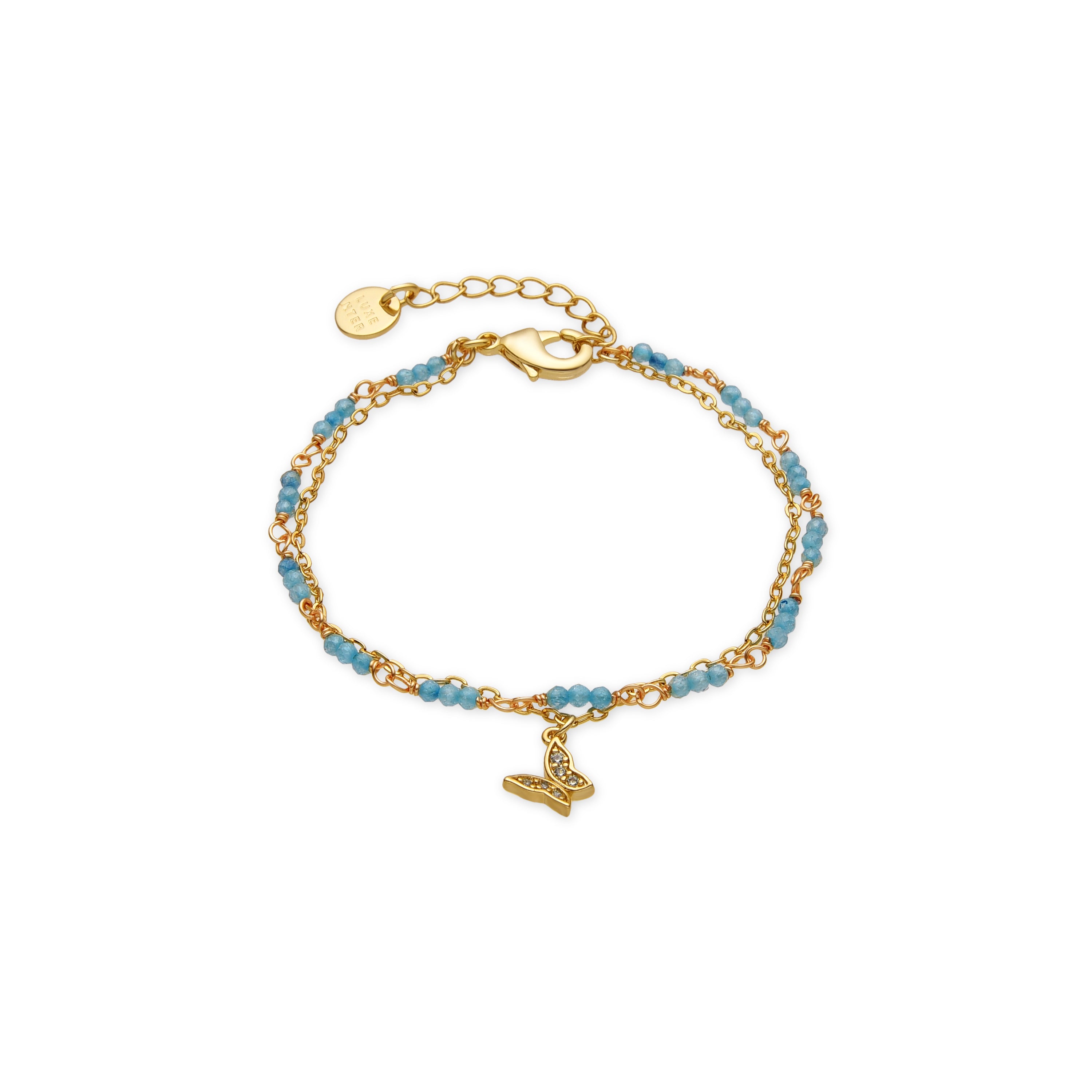 Bracelet avec cristal bleu finition or 18k - Zinli