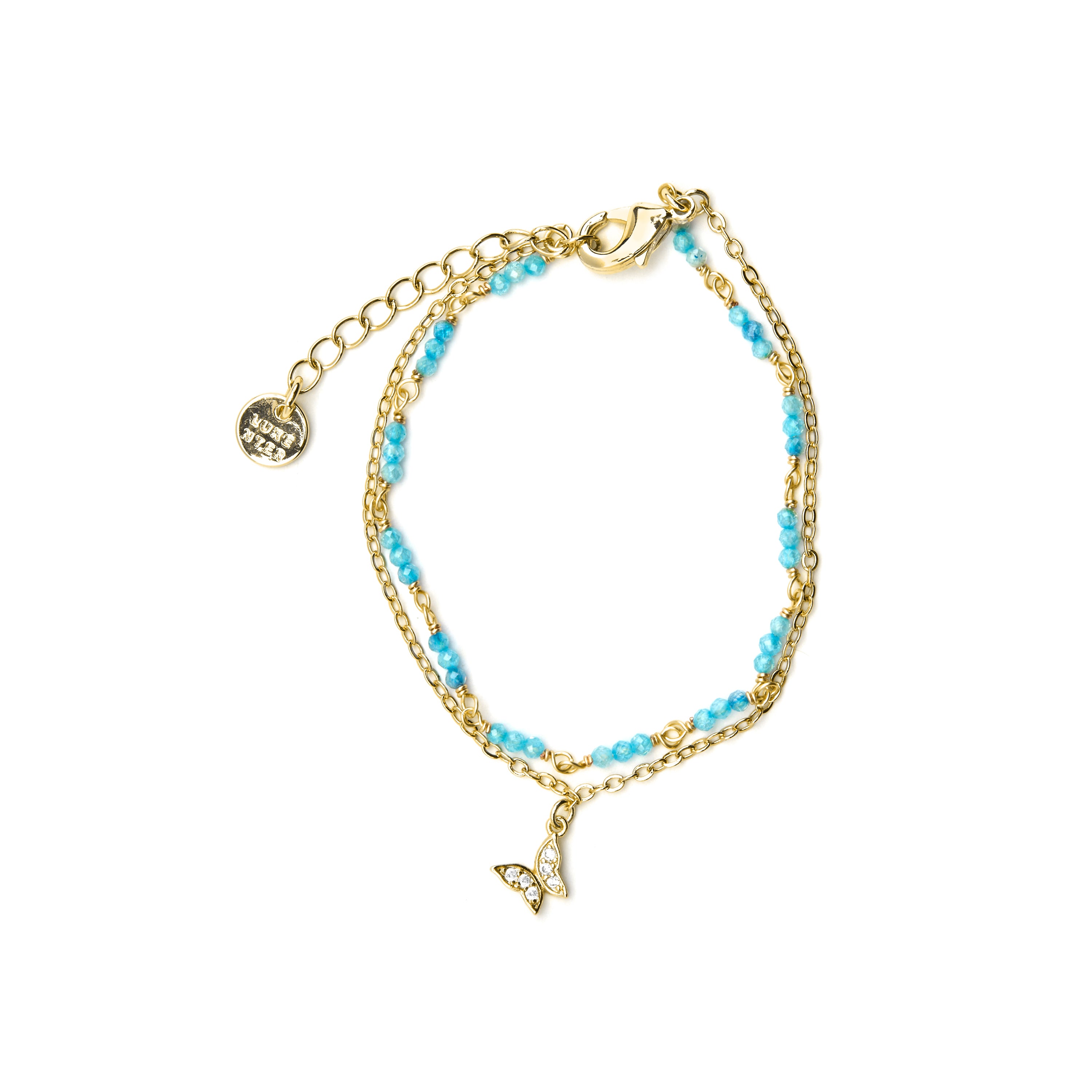 Bracelet avec cristal bleu finition or 18k - Zinli