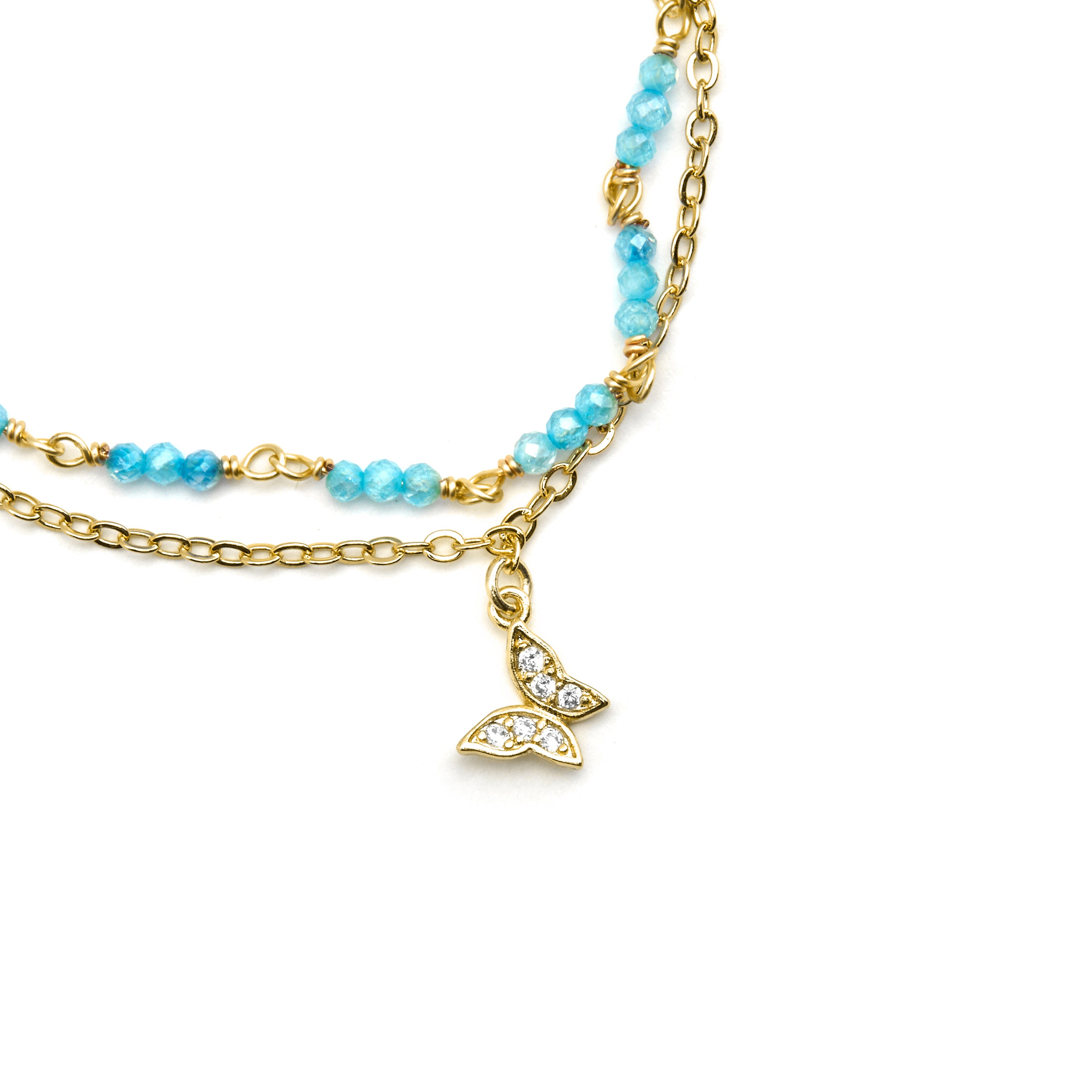 Bracelet avec cristal bleu finition or 18k - Zinli