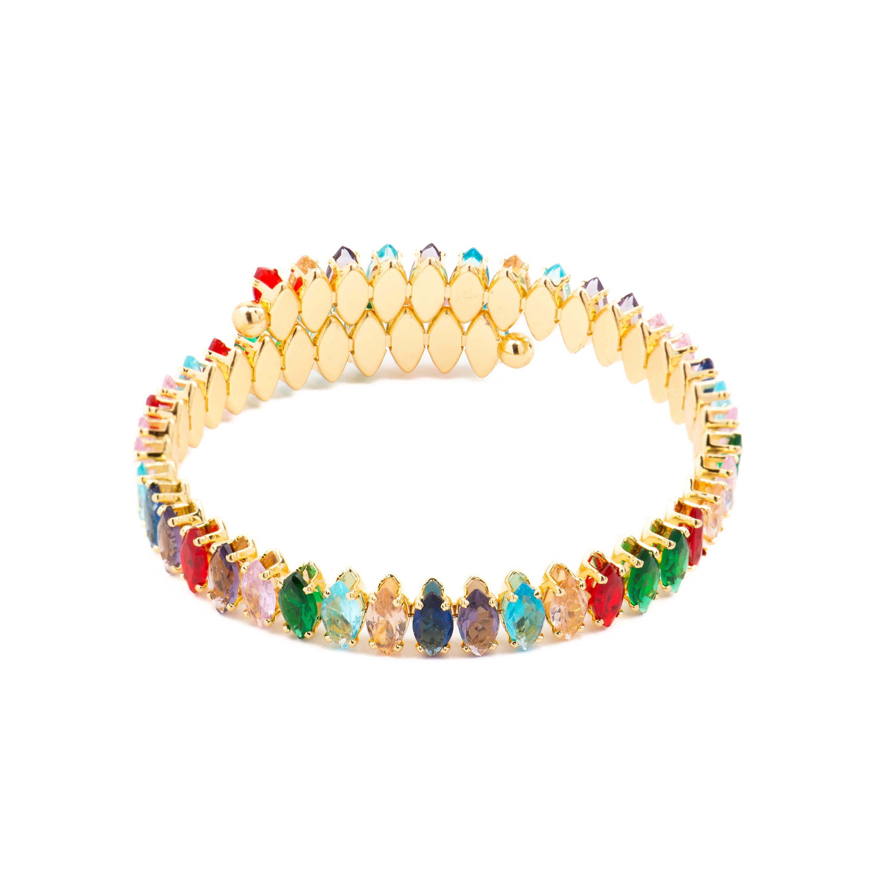 Bracelet avec Cristal Multicolore finition or 18k - Nex