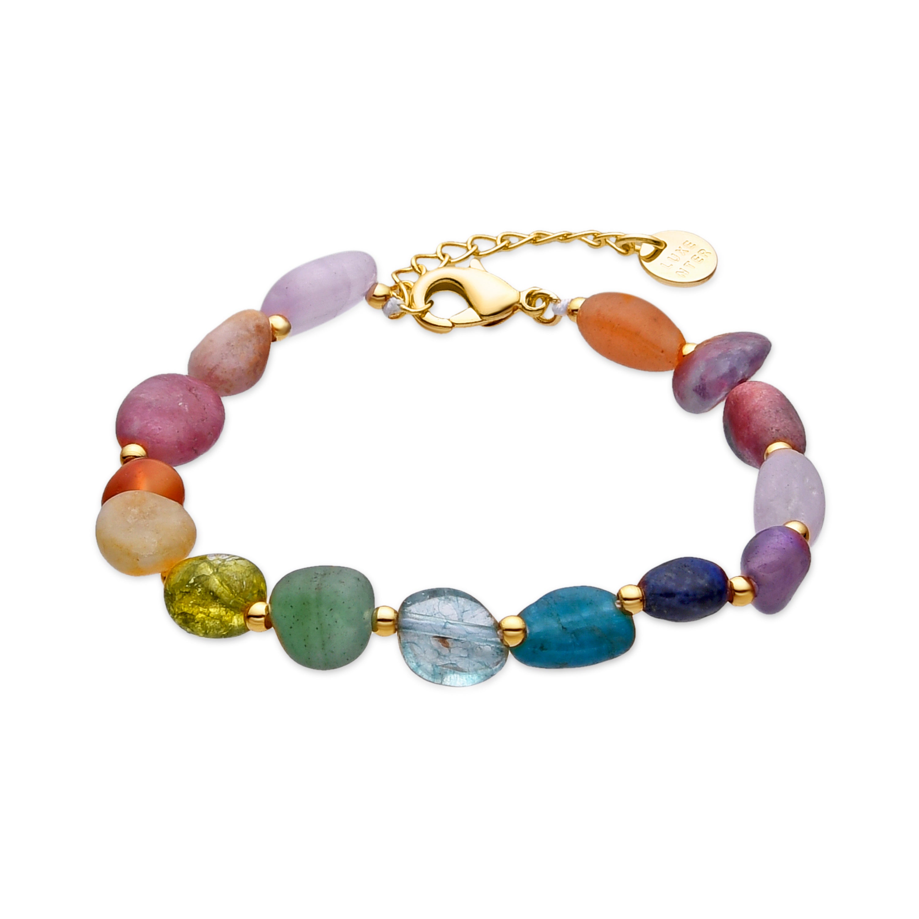 Pulsera acabado oro amarillo de 18k y Multicolor Piedra Natural - Terma