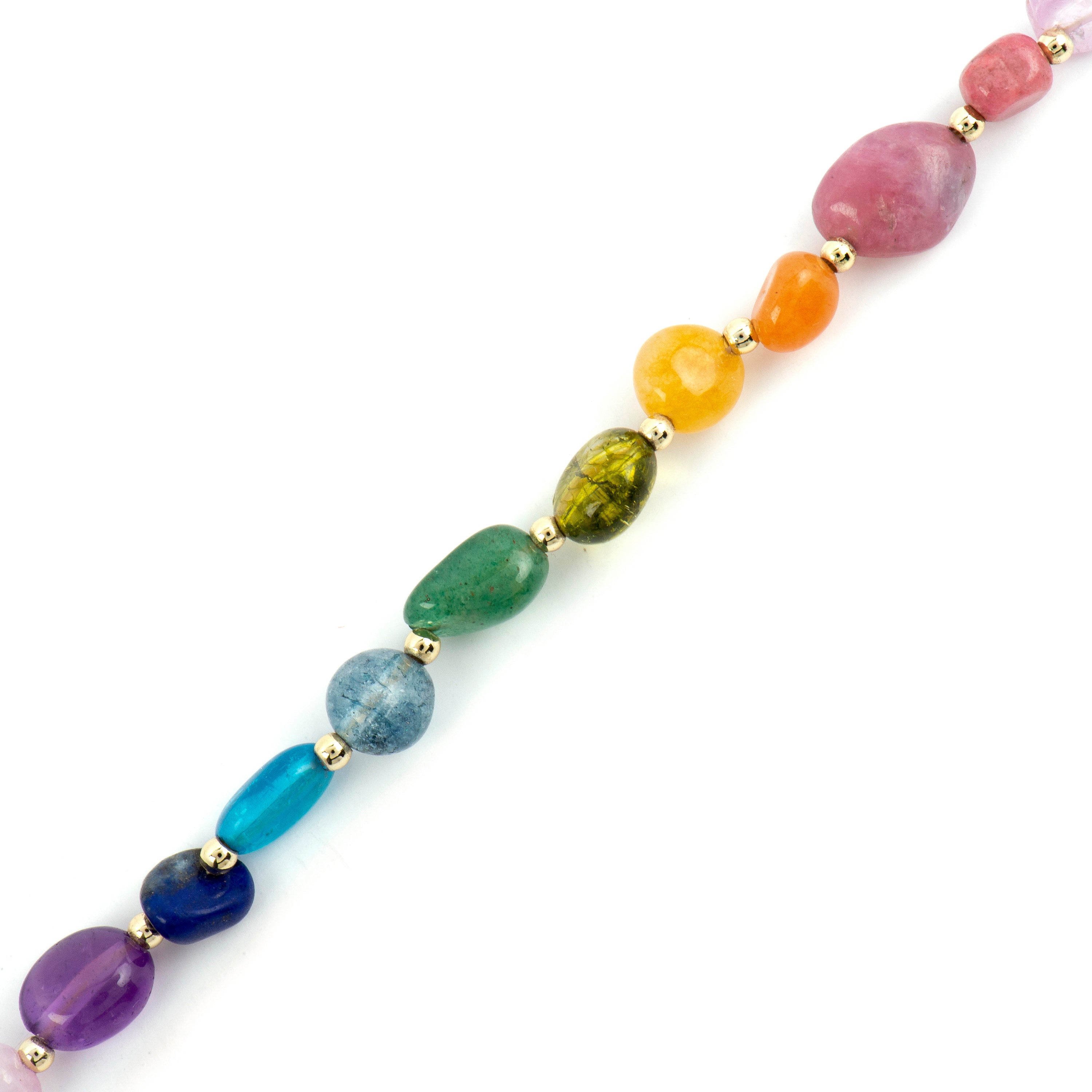 18k Yellow Gold Finish Bracelet with Multicolor Natural Stone - Terma