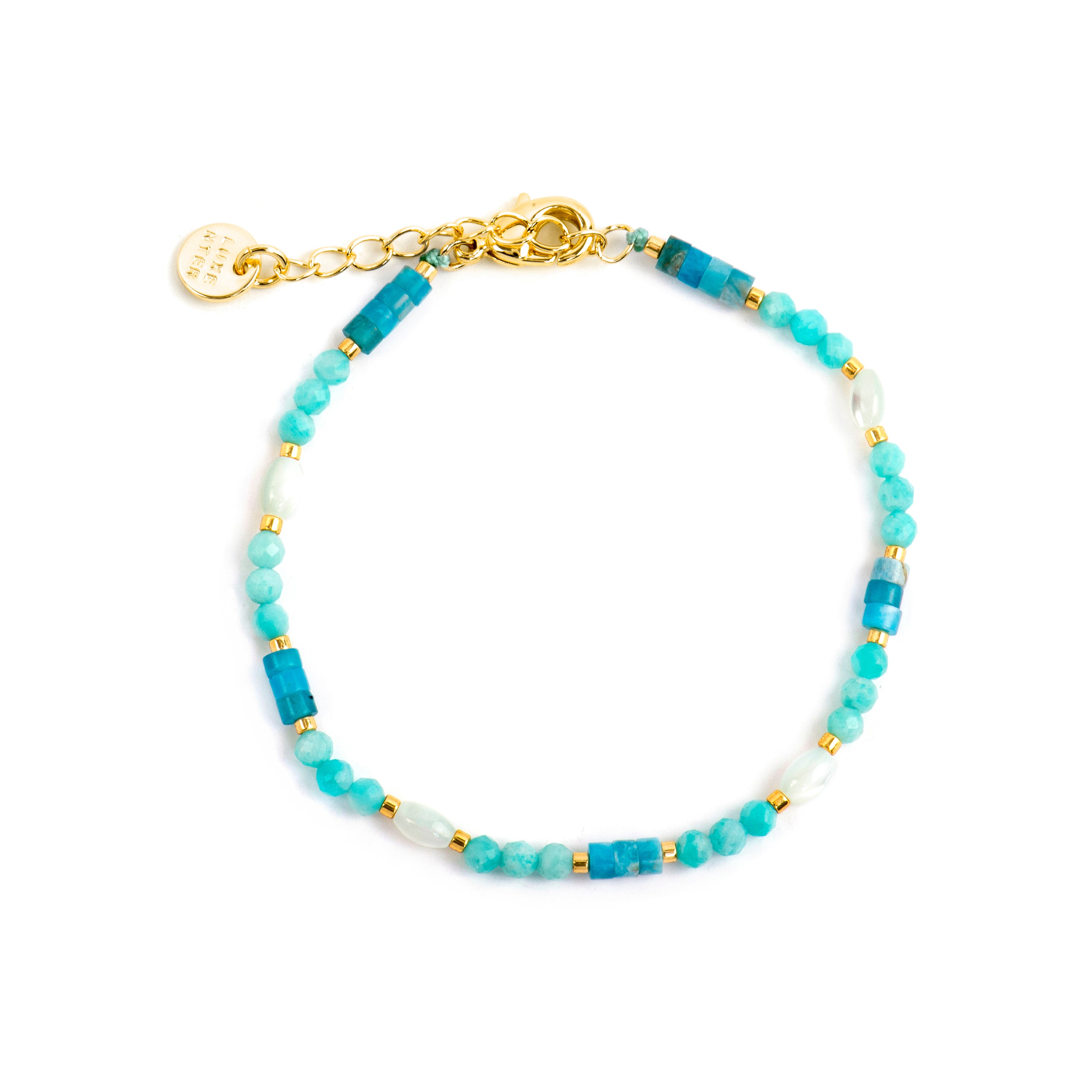 Bracciale finitura oro giallo 18k e Amazonite - Kico