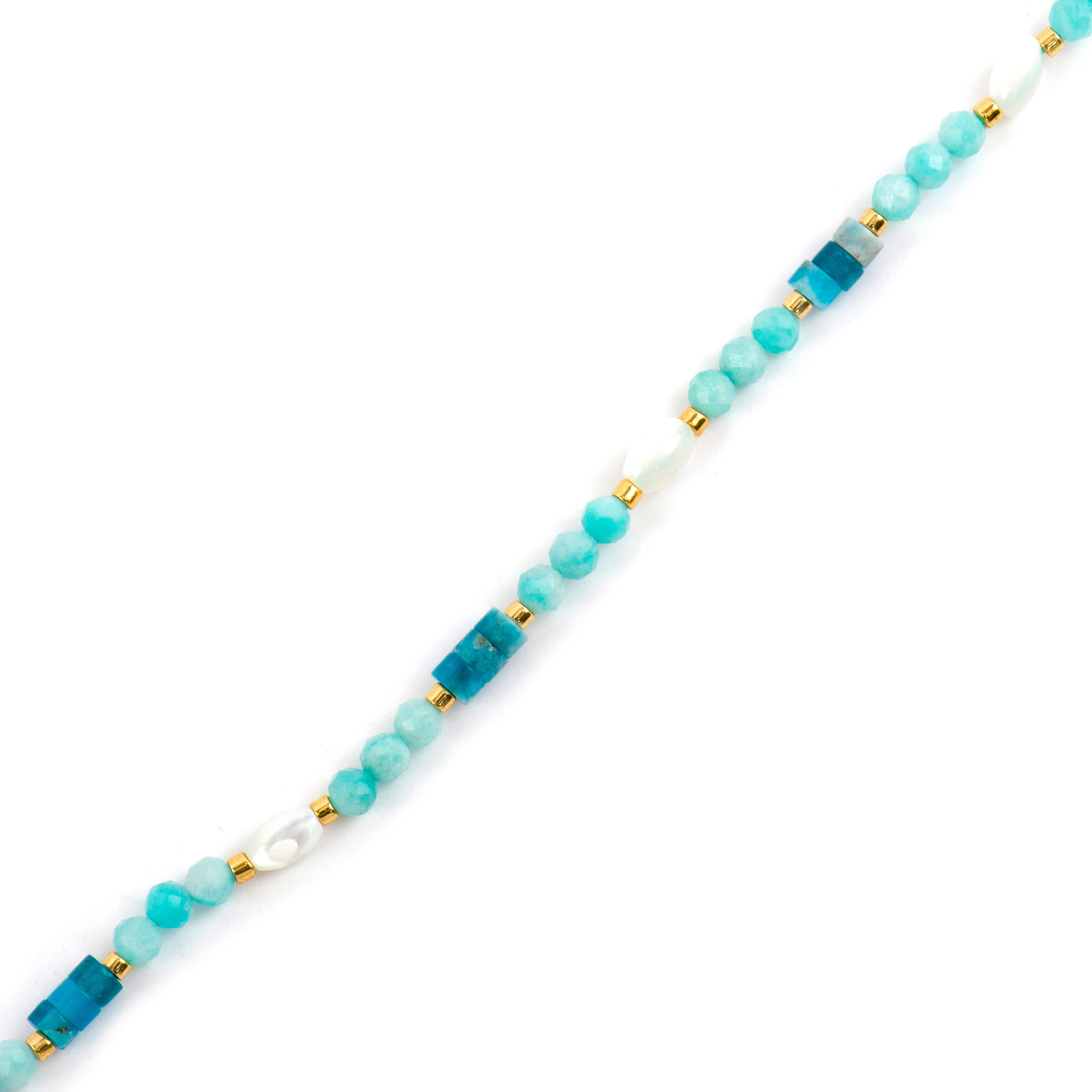 Bracciale finitura oro giallo 18k e Amazonite - Kico