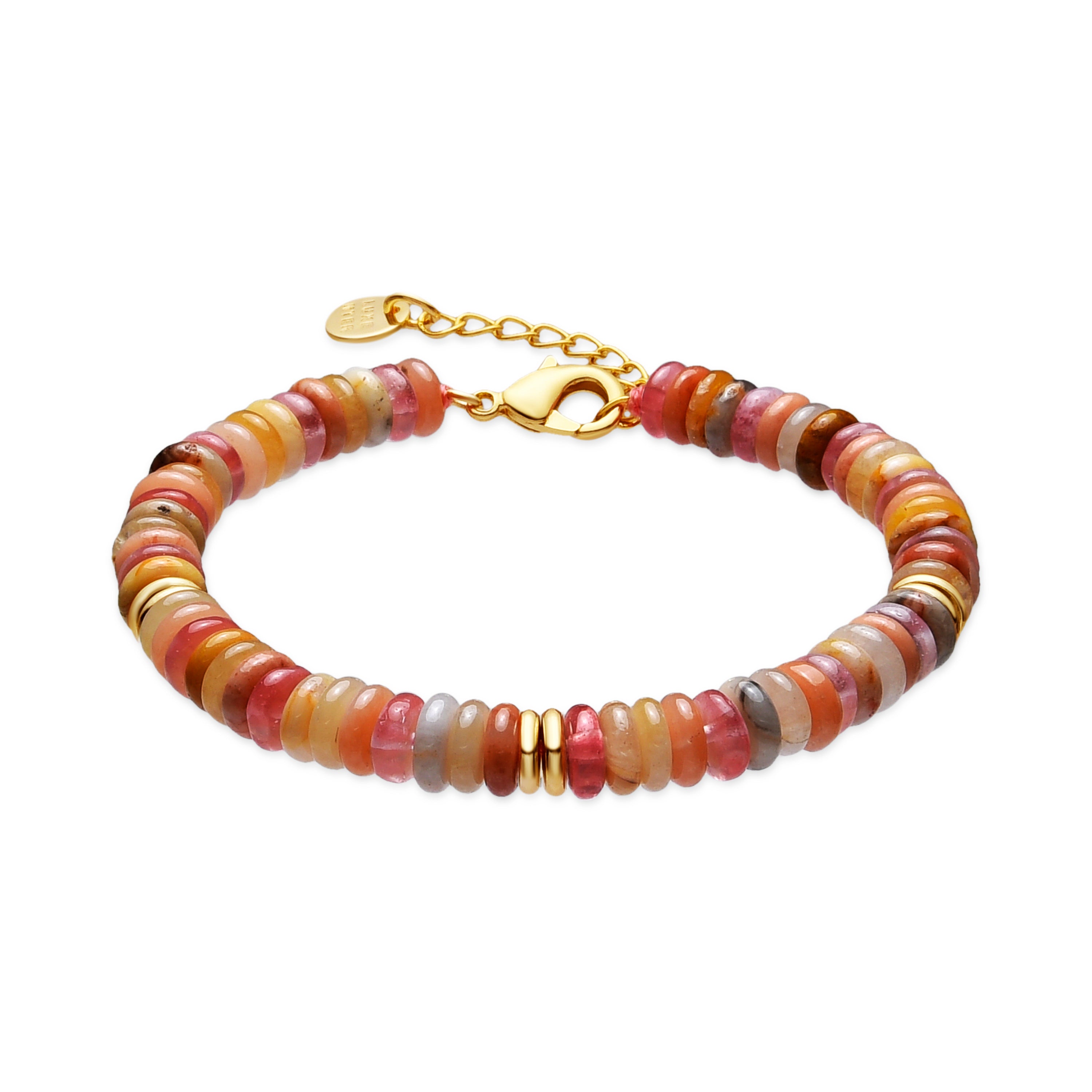Bracelet finition or jaune 18k et pierre naturelle multicolore - Onisu