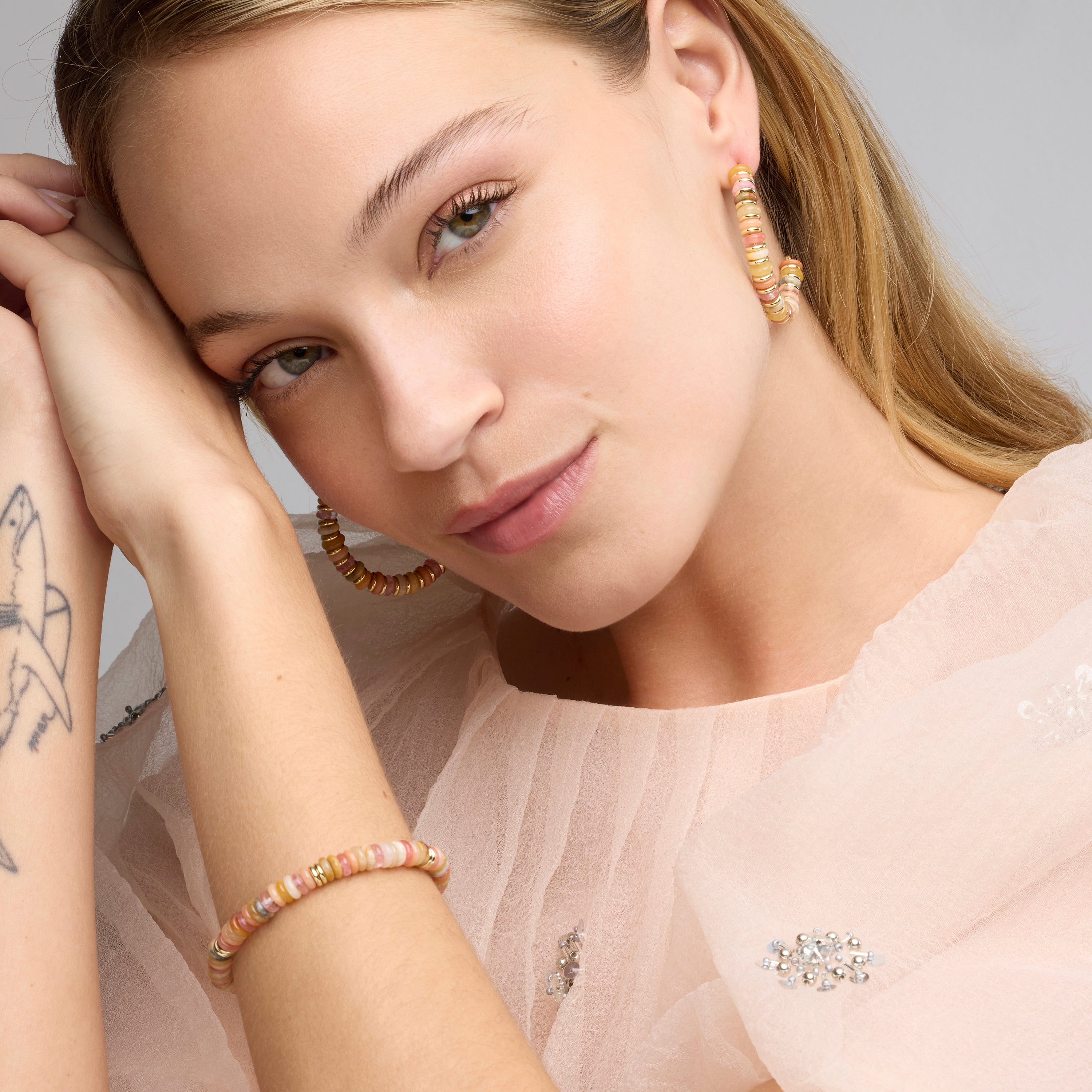 Bracelet finition or jaune 18k et pierre naturelle multicolore - Onisu