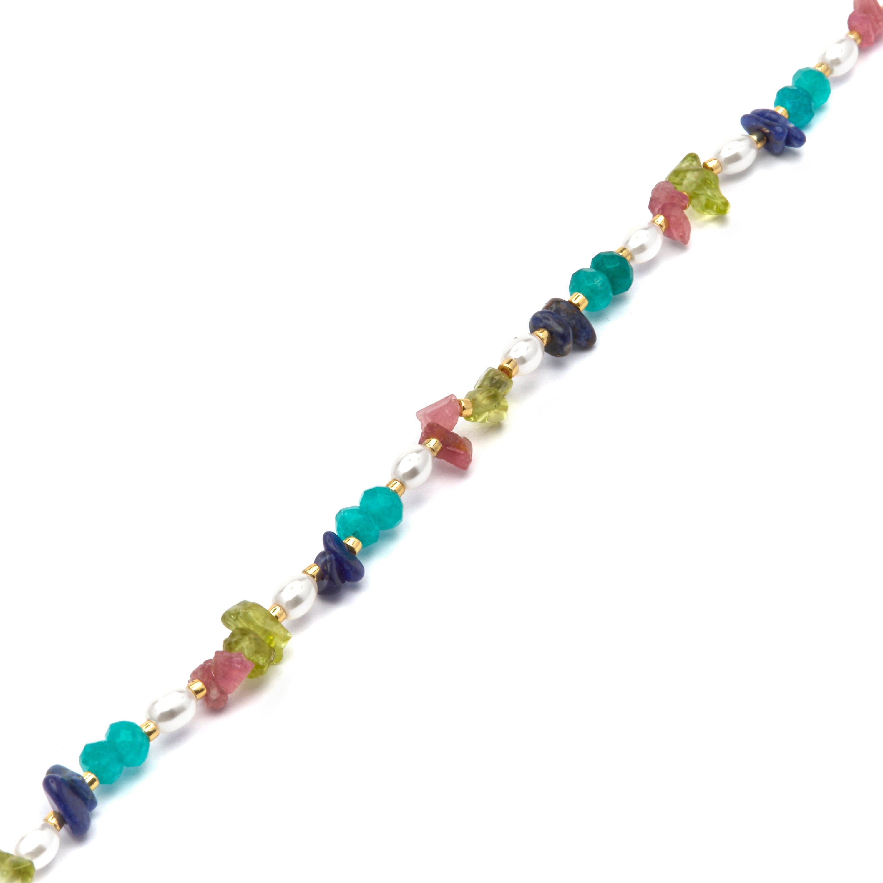 18k Yellow Gold Finish Bracelet with Multicolor Natural Stone - Onisu