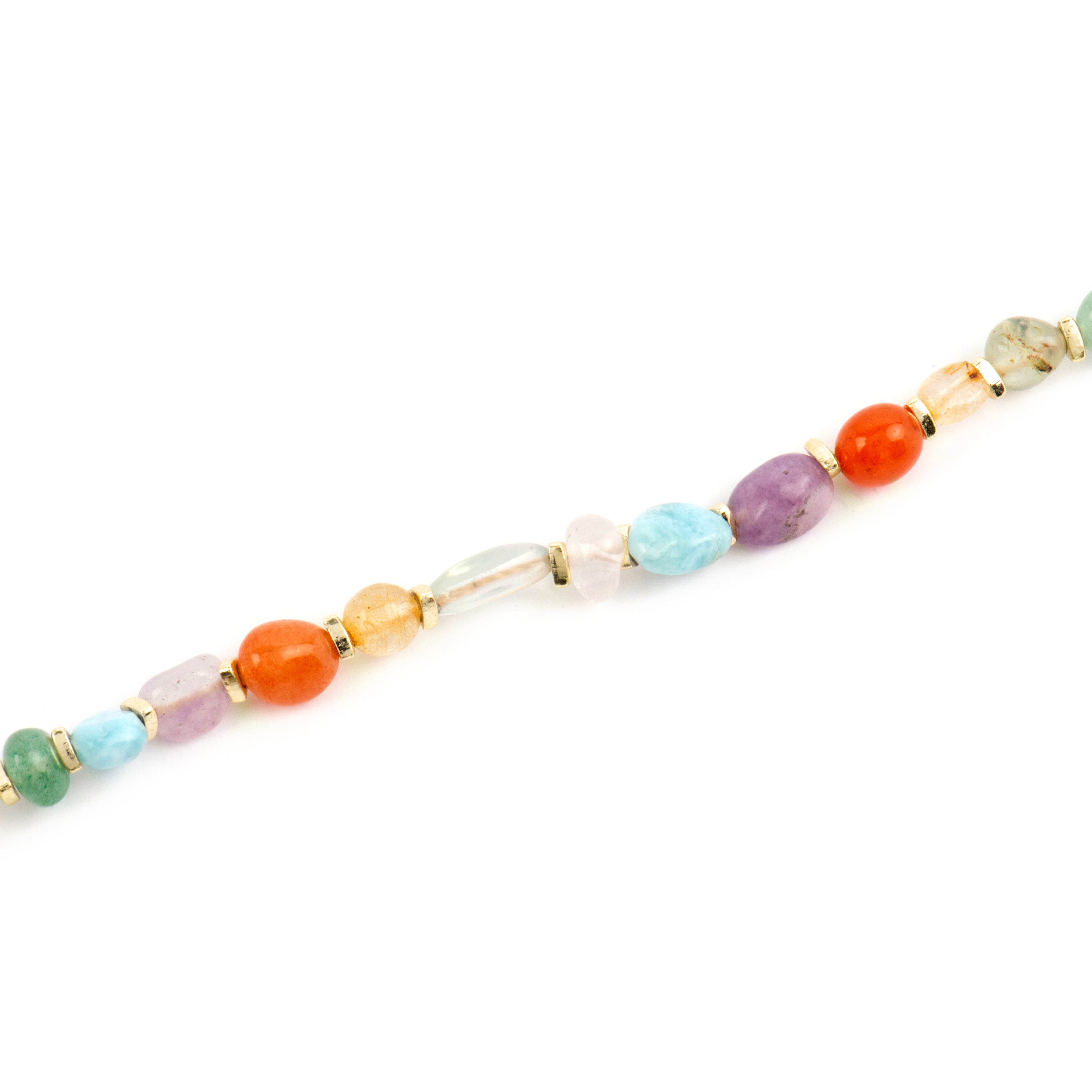 18k Yellow Gold Finish Bracelet with Multicolor Natural Stone - Terma