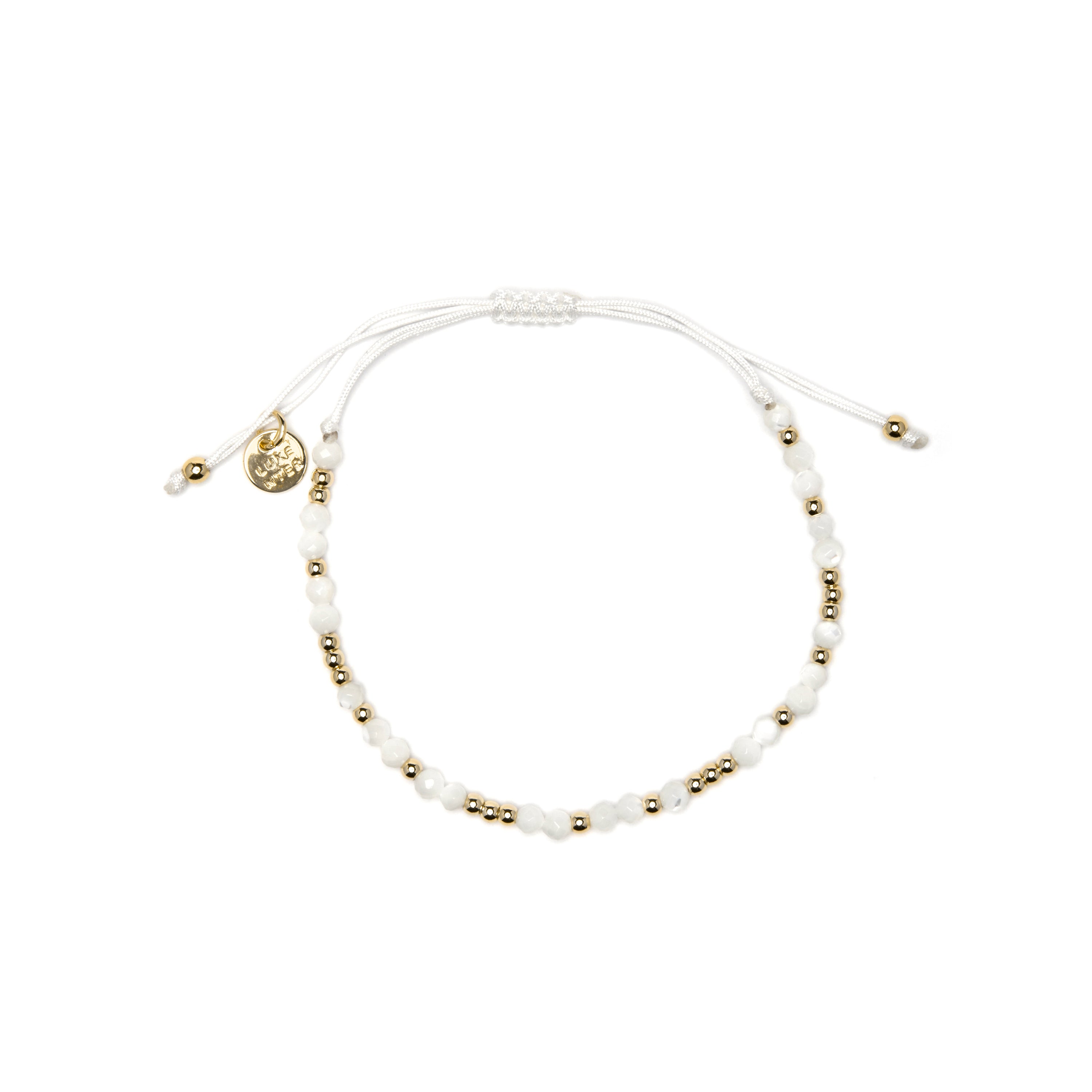Bracciale finitura oro giallo 18k e madreperla bianca - Likah