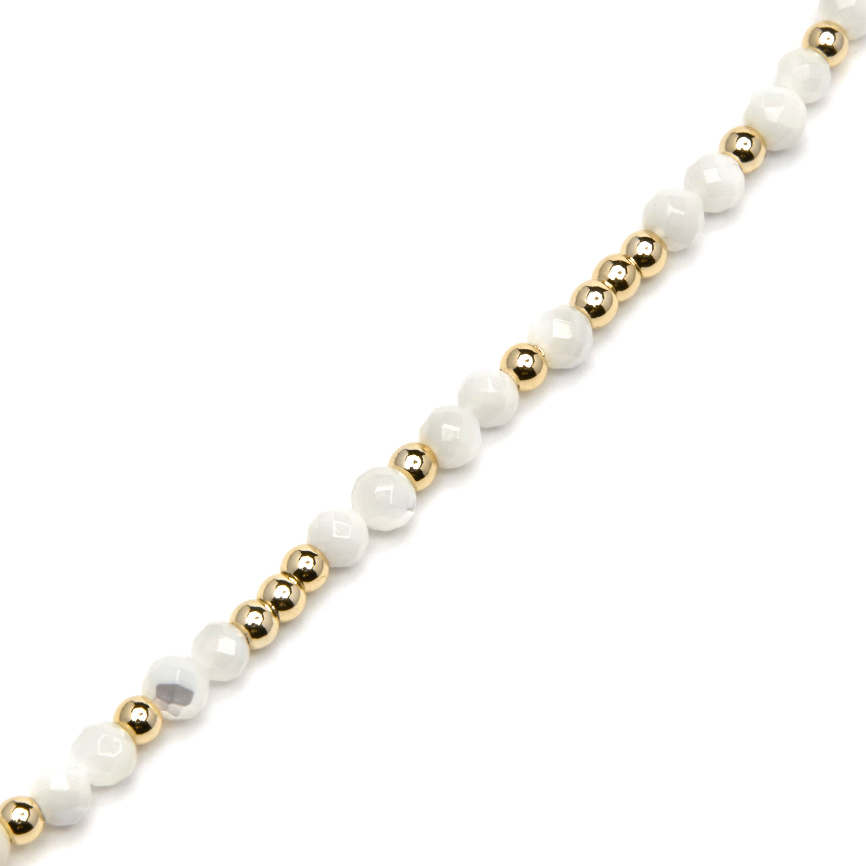 Bracciale finitura oro giallo 18k e madreperla bianca - Likah