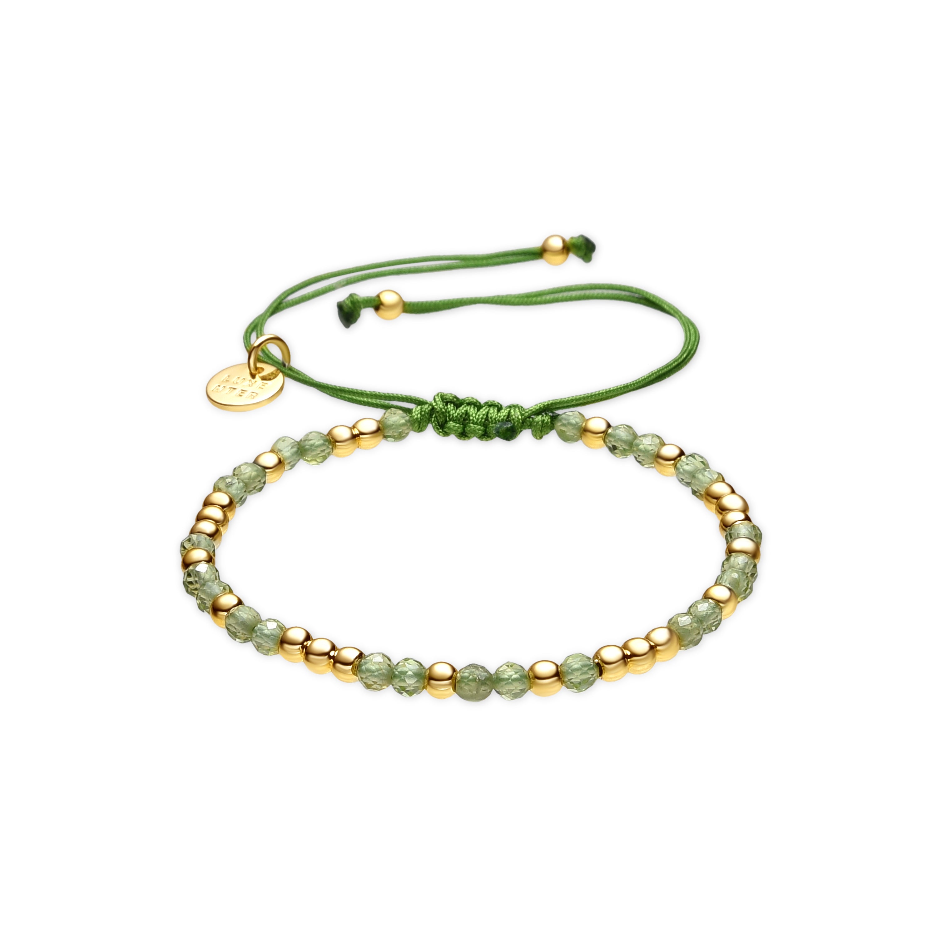 18k Yellow Gold Finish Bracelet with Peridot Cubic Zirconia - Likah