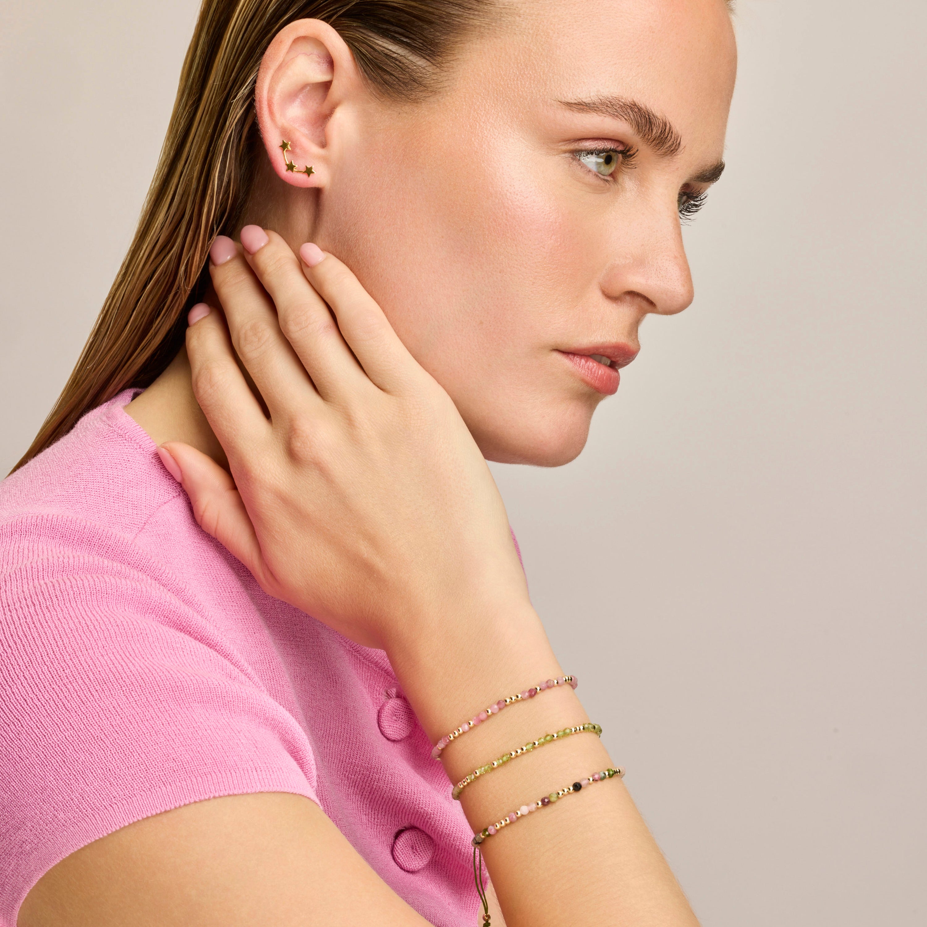 18k Yellow Gold Finish Bracelet with Peridot Cubic Zirconia - Likah