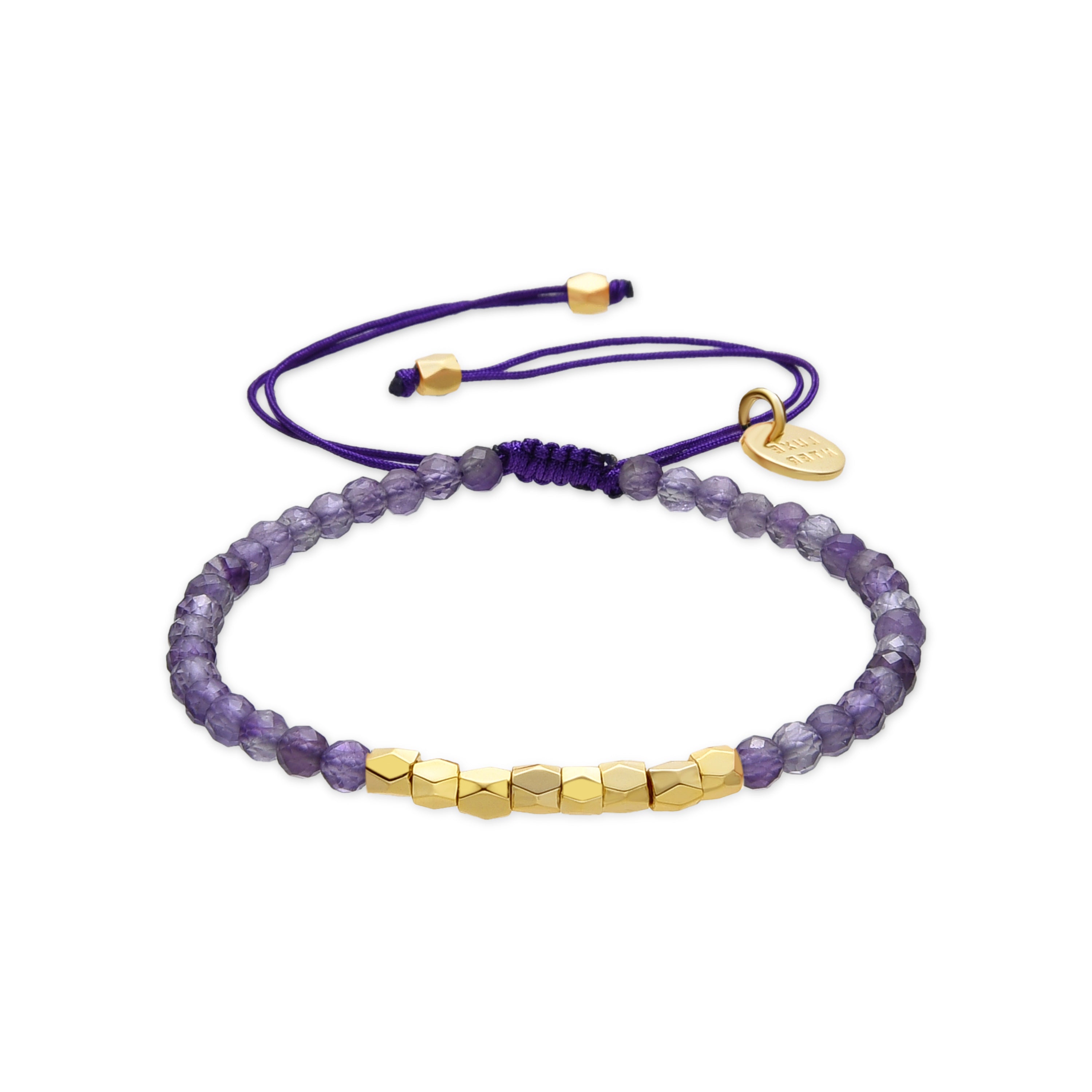 Bracciale finitura oro giallo 18k e Ametista Naturale - Likah