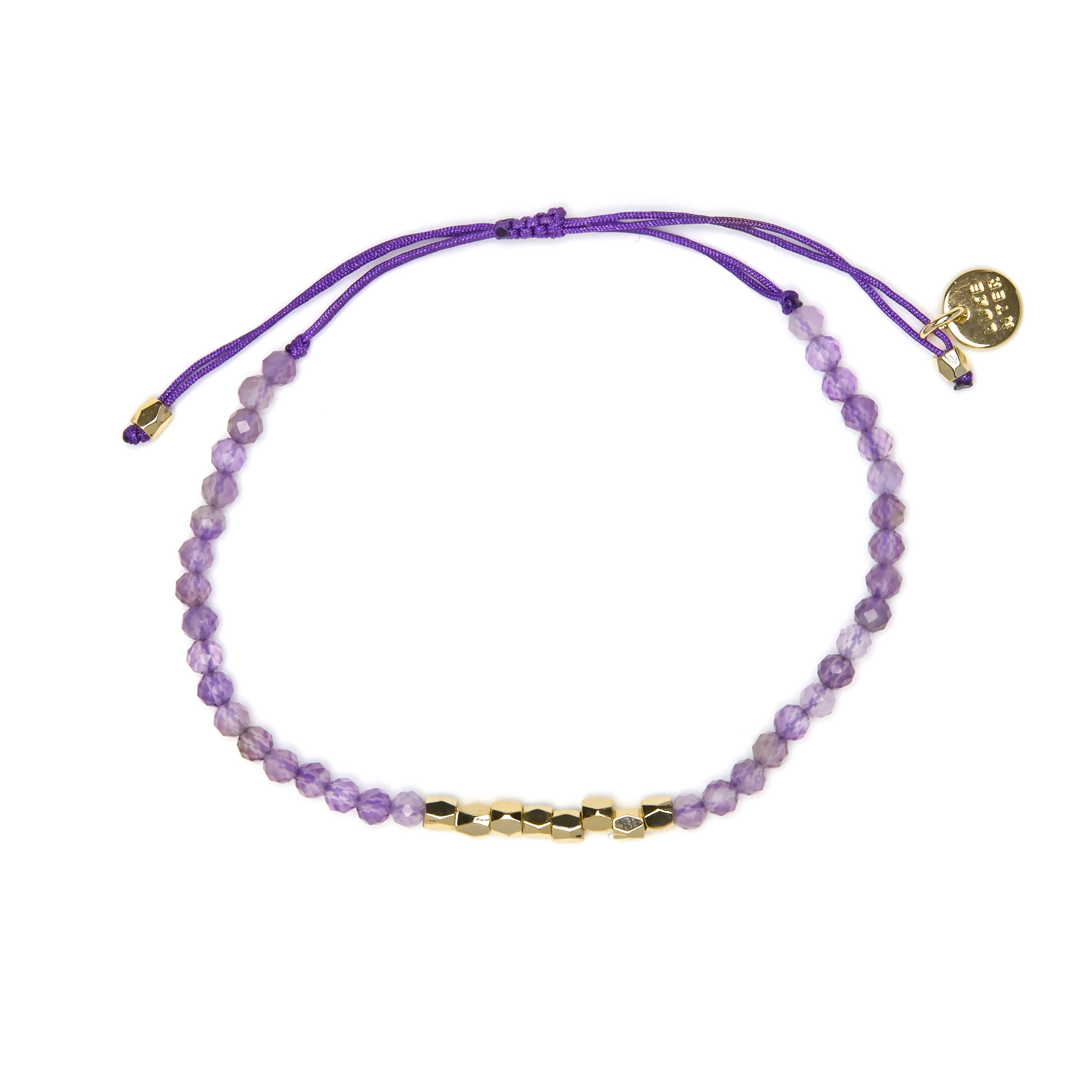 Bracciale finitura oro giallo 18k e Ametista Naturale - Likah