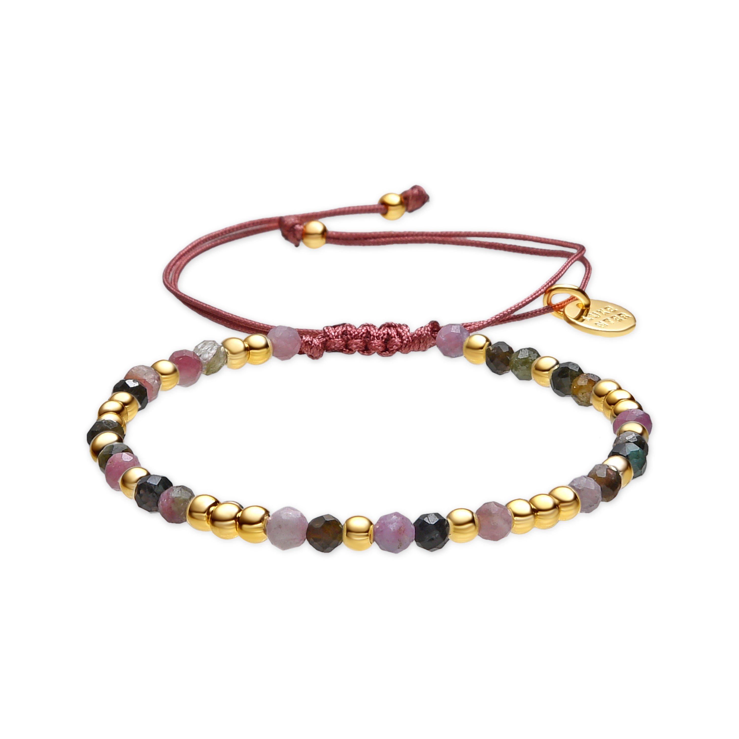 18k Yellow Gold Finish Bracelet with Multicolor Tourmaline - Likah