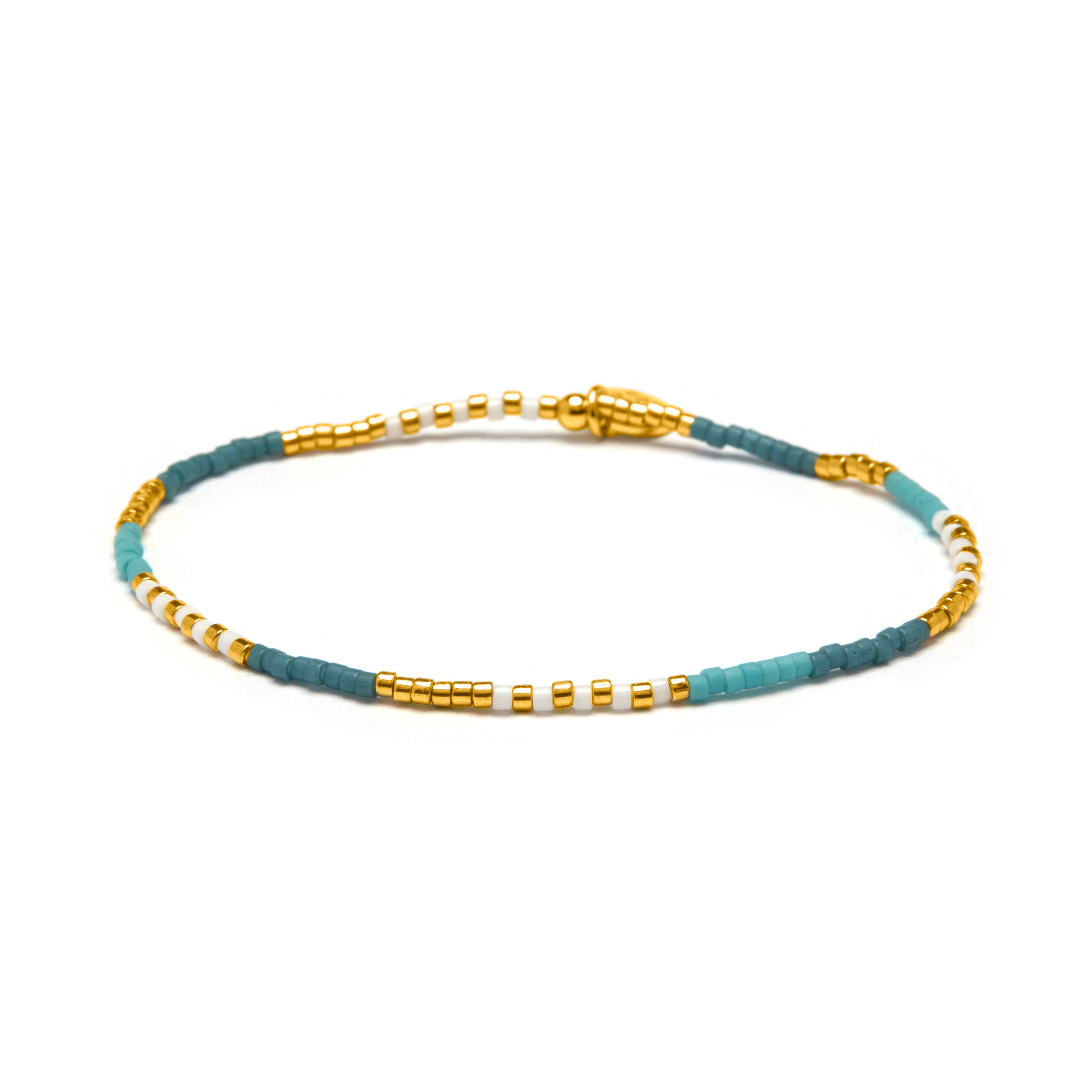 Mehrfarbiges Kristallarmband mit 18k Gelbgold-Finish - Sisak