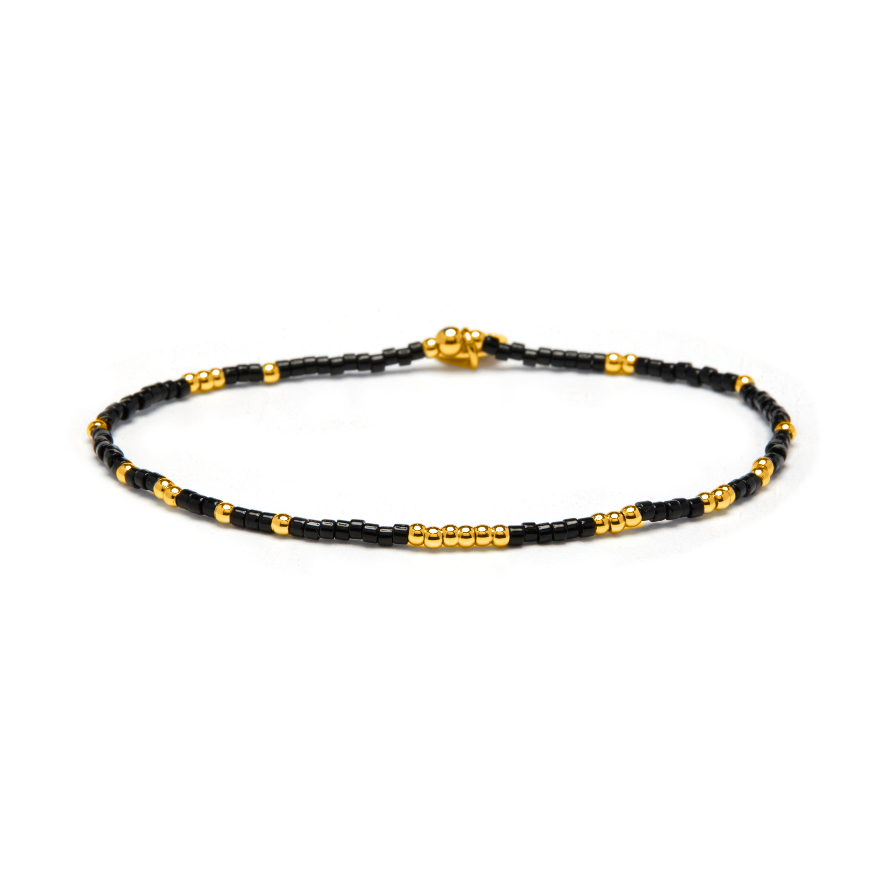 Bracelet en cristal noir finition or jaune 18k - Xanvi
