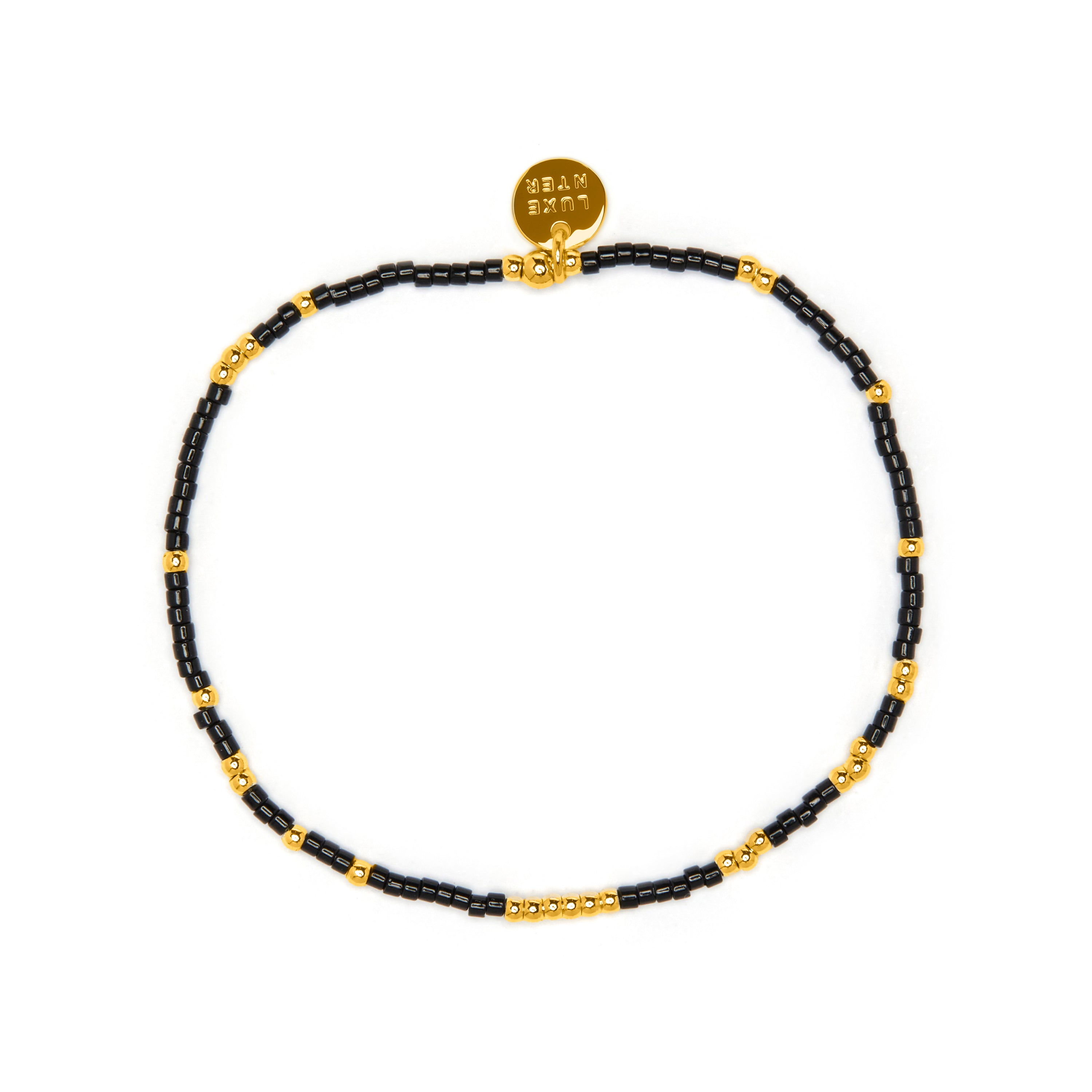 Bracelet en cristal noir finition or jaune 18k - Xanvi