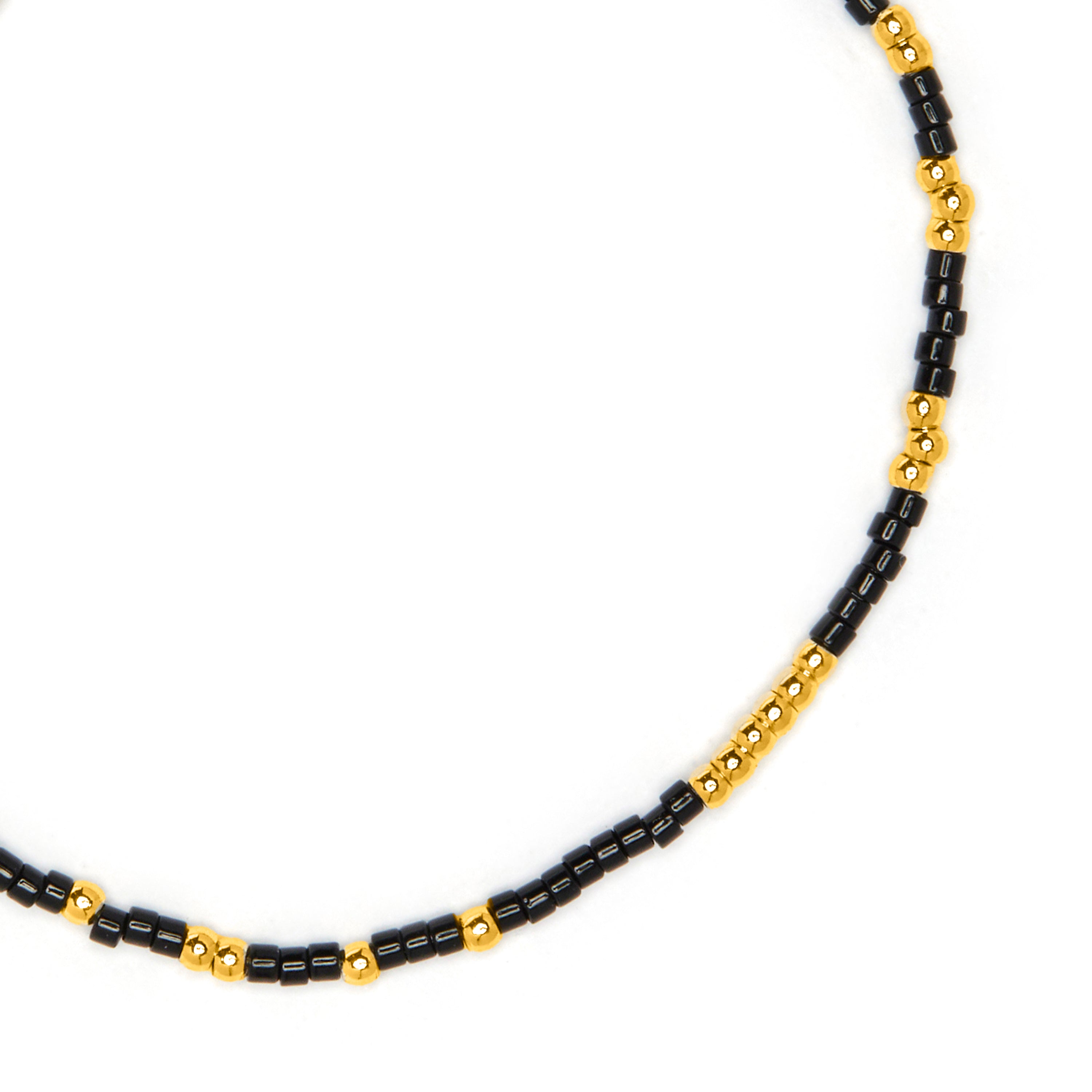 Bracelet en cristal noir finition or jaune 18k - Xanvi