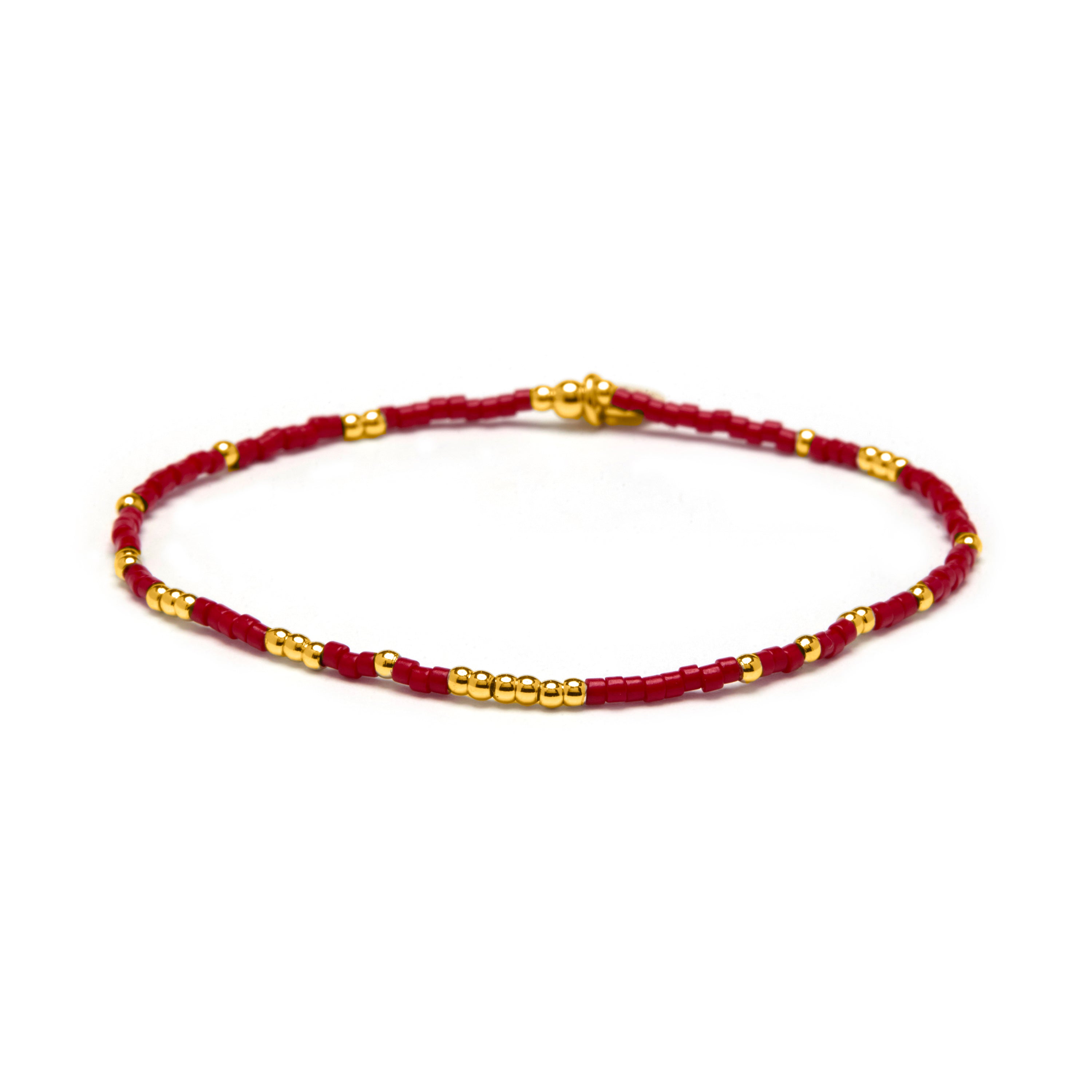 Bracelet en cristal rouge finition or jaune 18k - Xanvi
