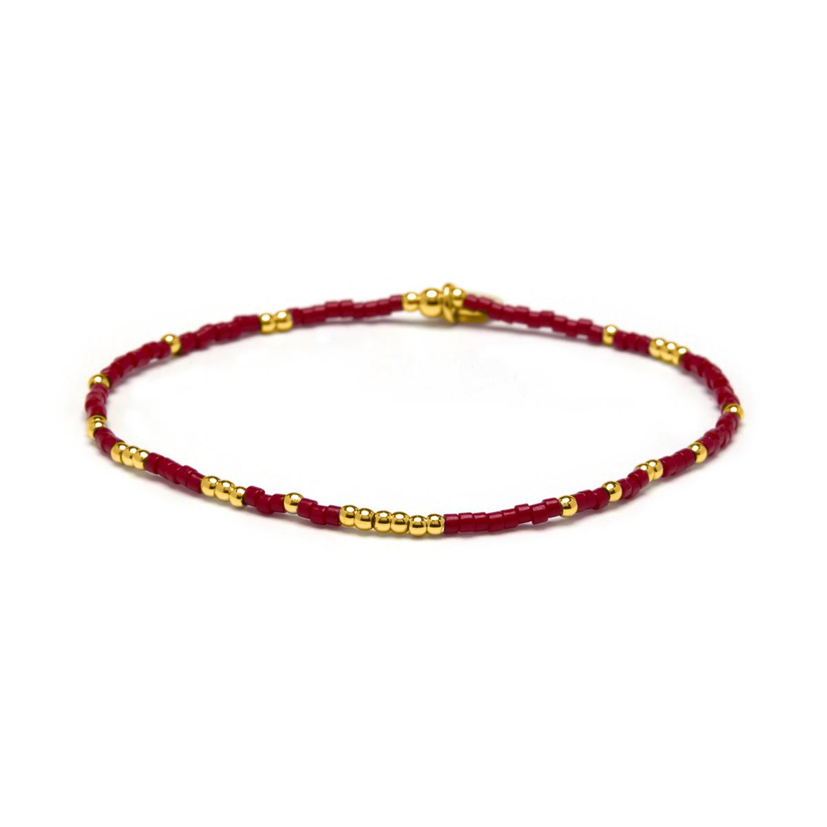 Rotes Kristallarmband mit 18k Gelbgold-Finish - Xanvi
