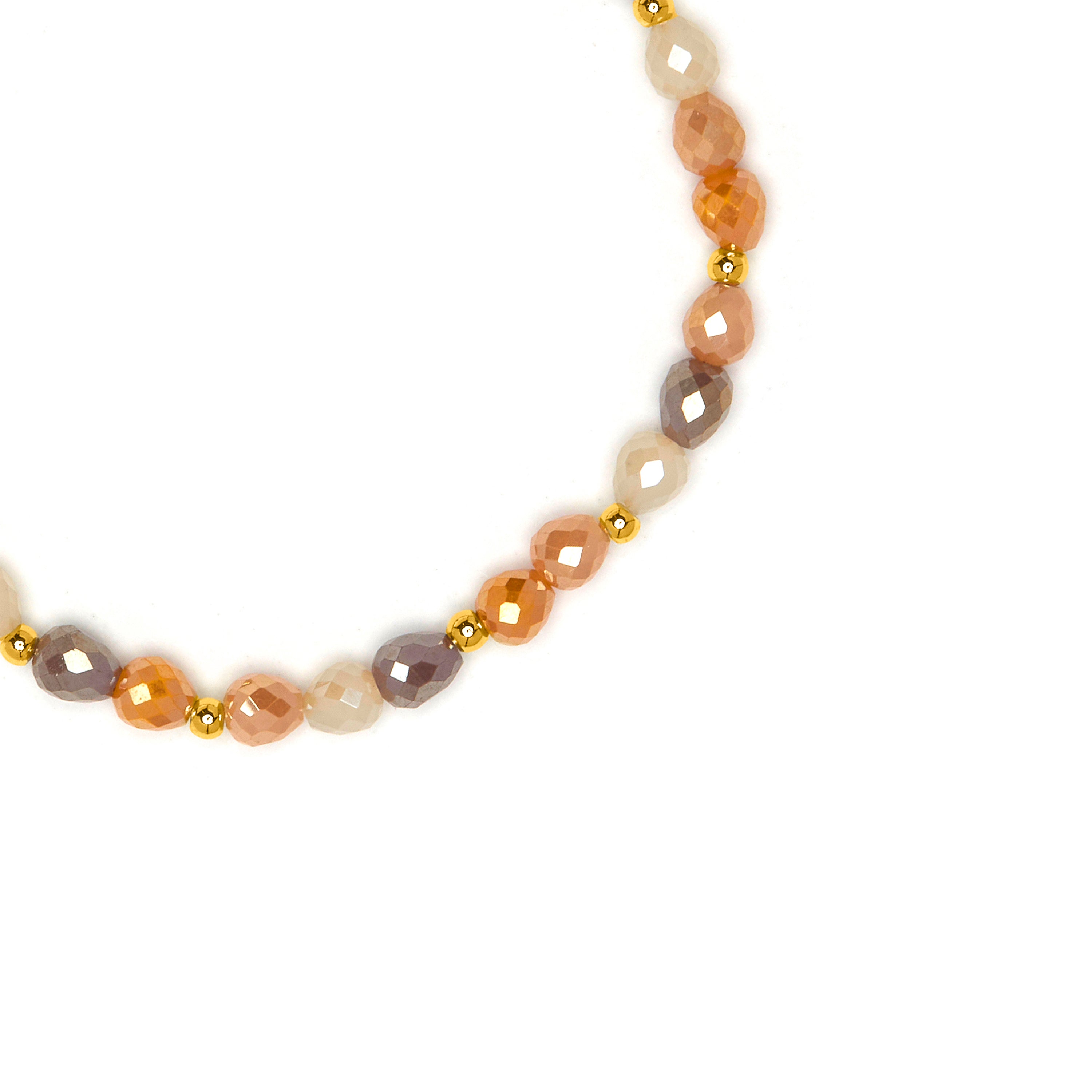 Bracelet en cristal marron finition or jaune 18k - Likdu