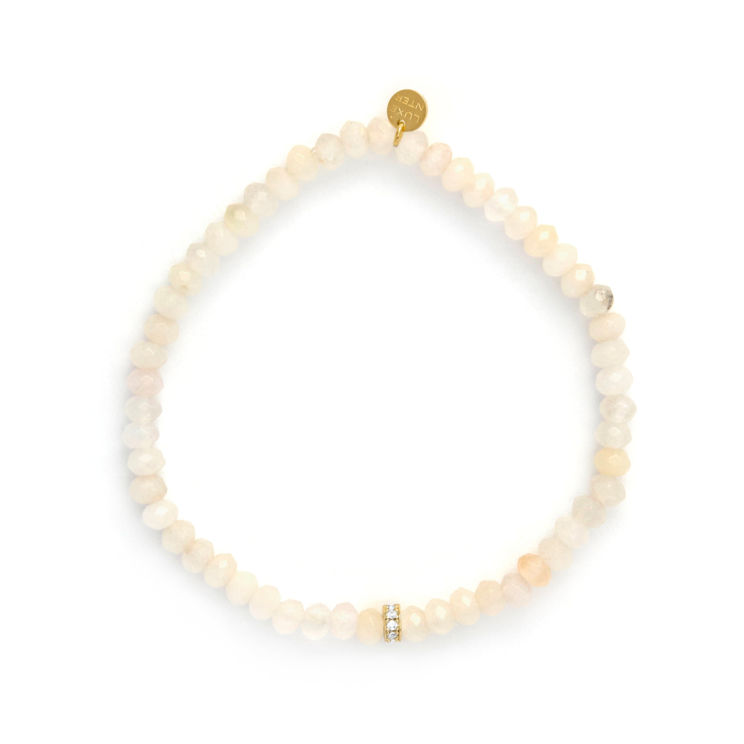 Pulseira de Cristal Branco com acabamento em ouro amarelo de 18k - Aming
