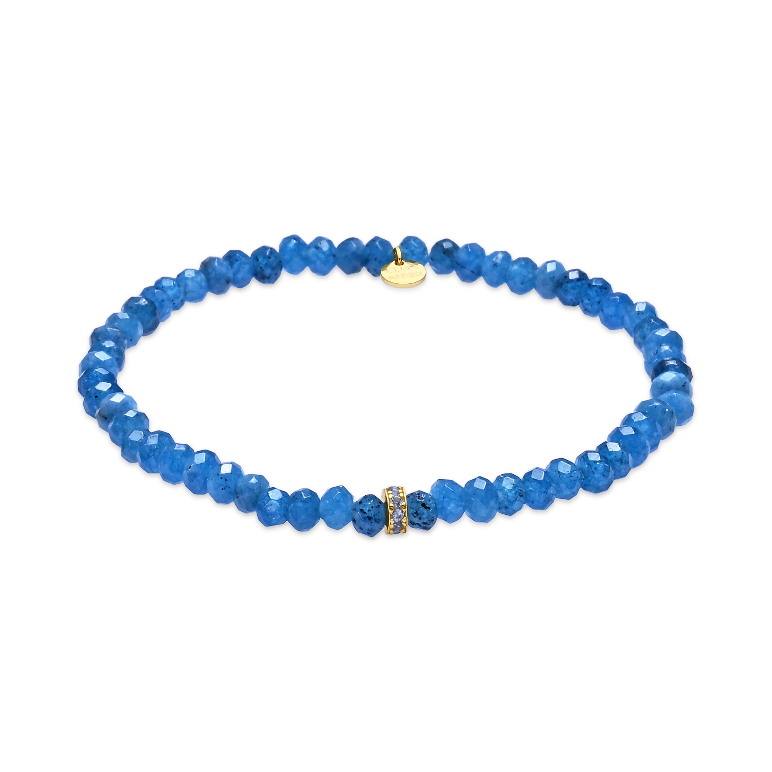Blue Crystal Bracelet finished in 18k Yellow Gold - Aming