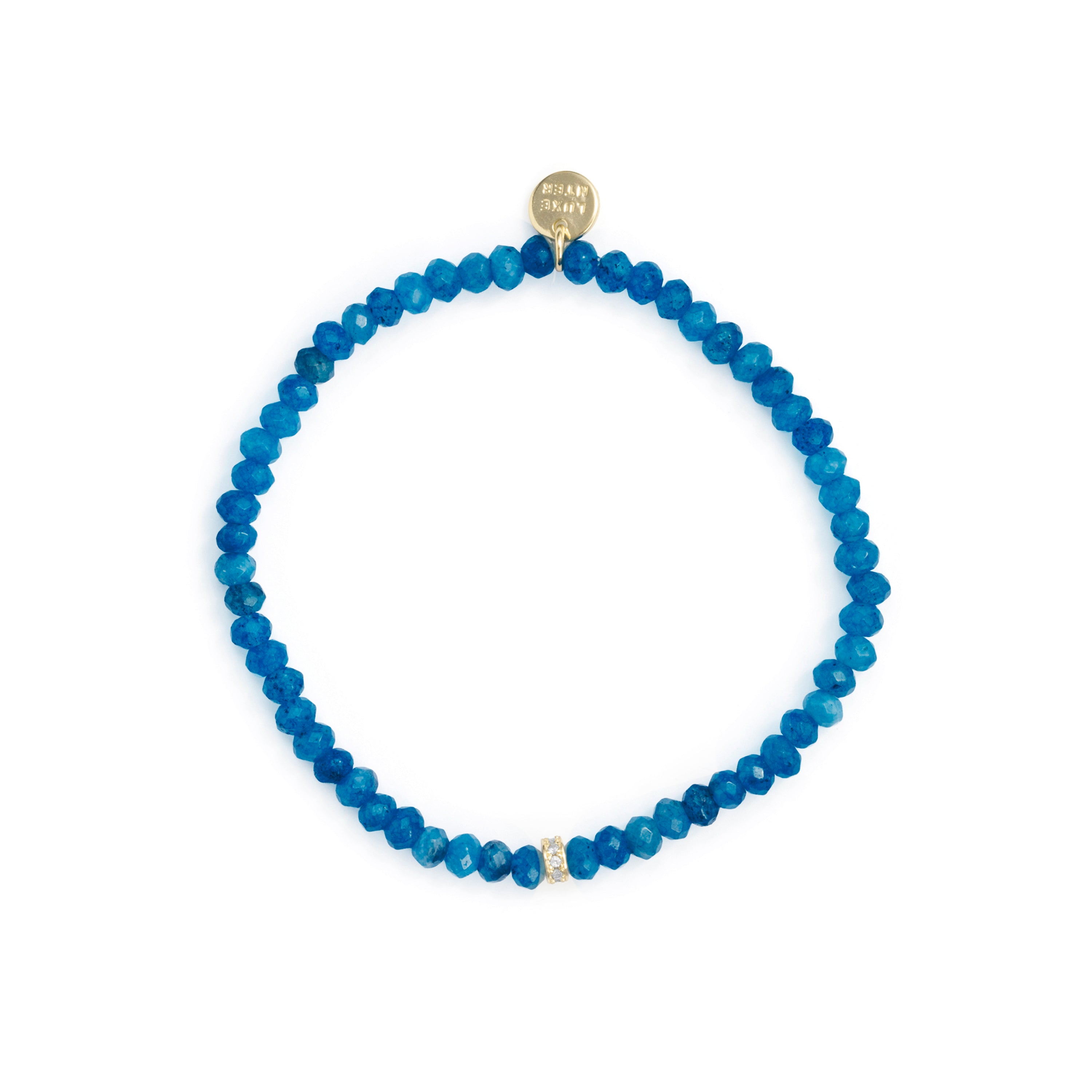 Blue Crystal Bracelet finished in 18k Yellow Gold - Aming