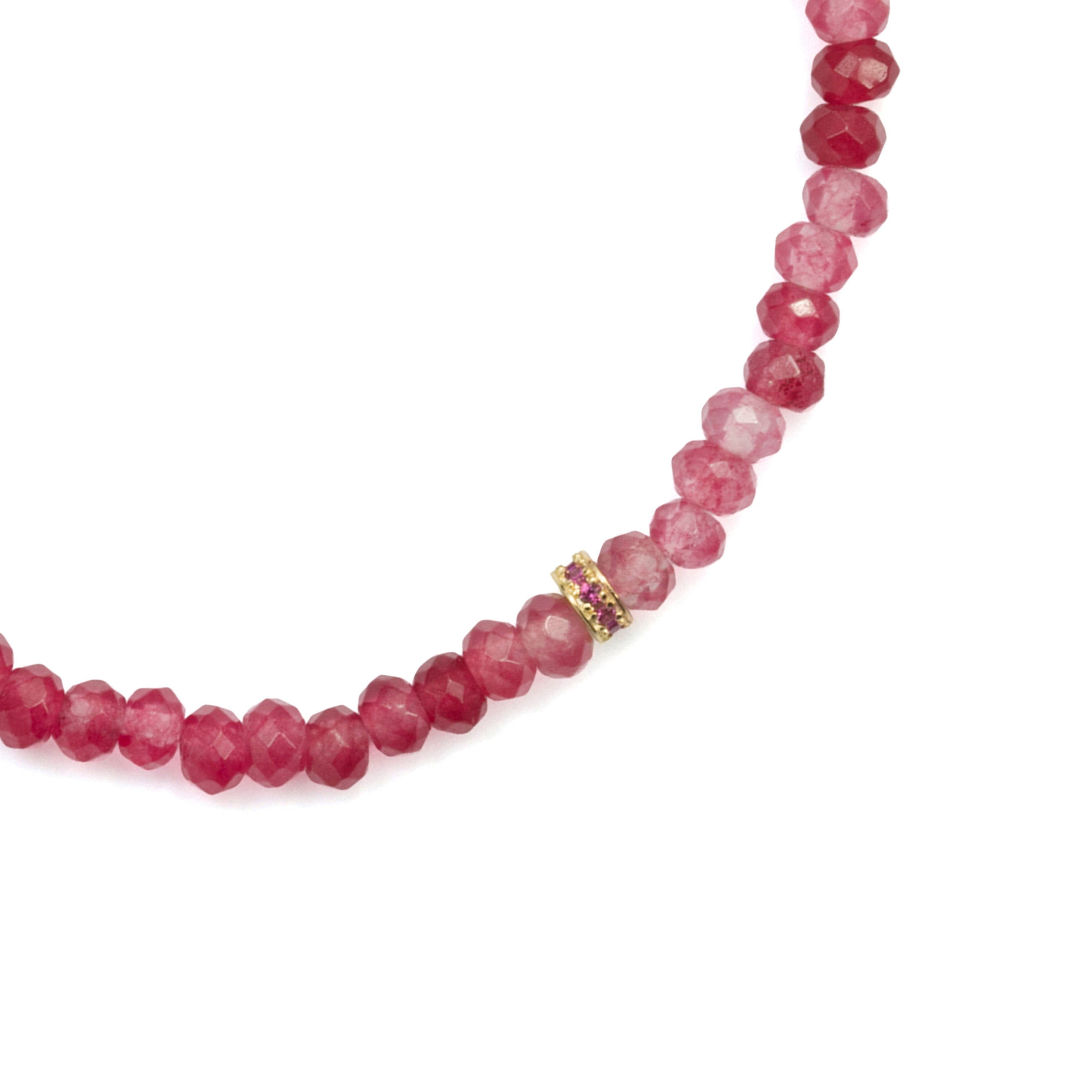 Bracciale di Cristallo Fucsia con finitura in oro giallo 18k - Aming