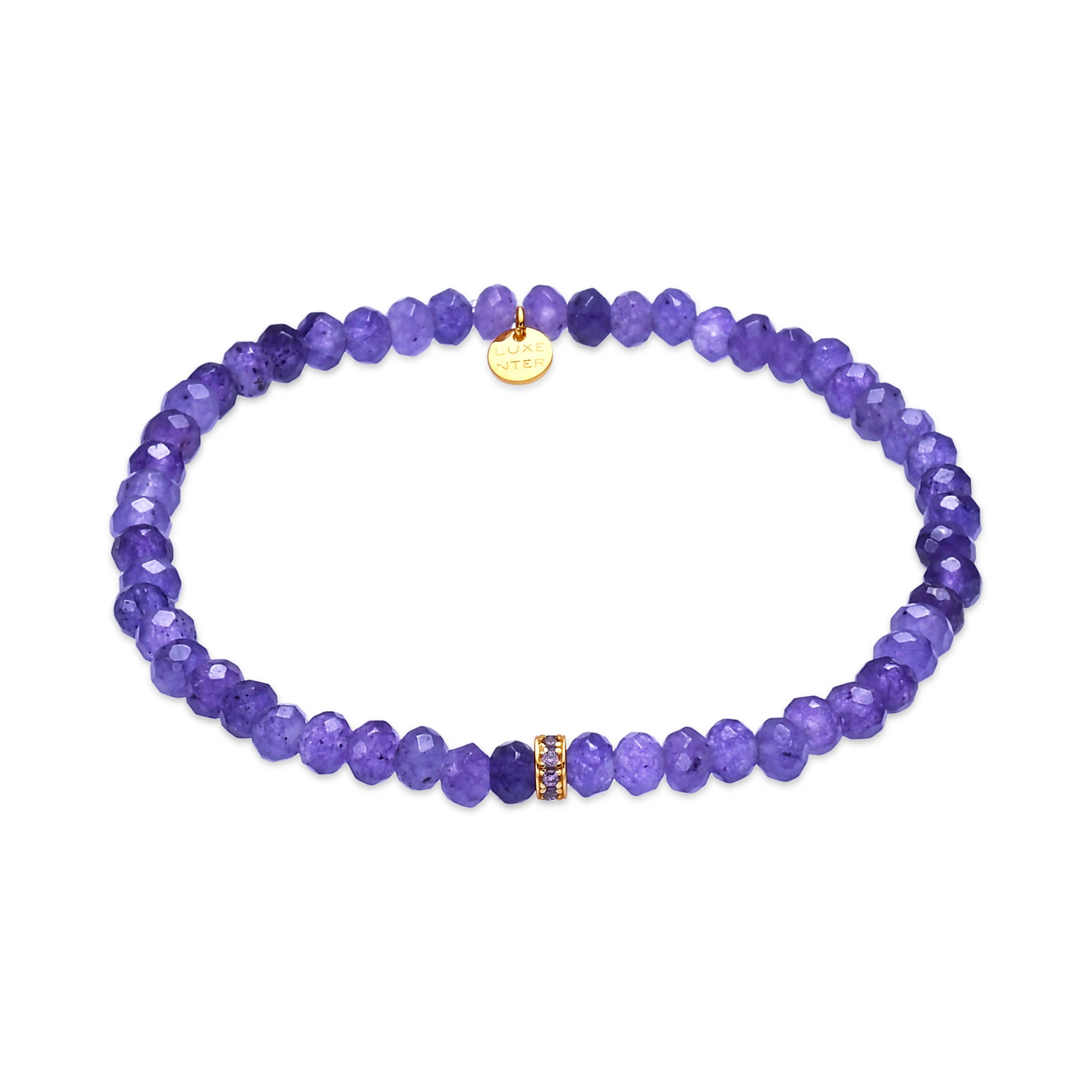 Purple Crystal Bracelet finished in 18k Yellow Gold - Aming
