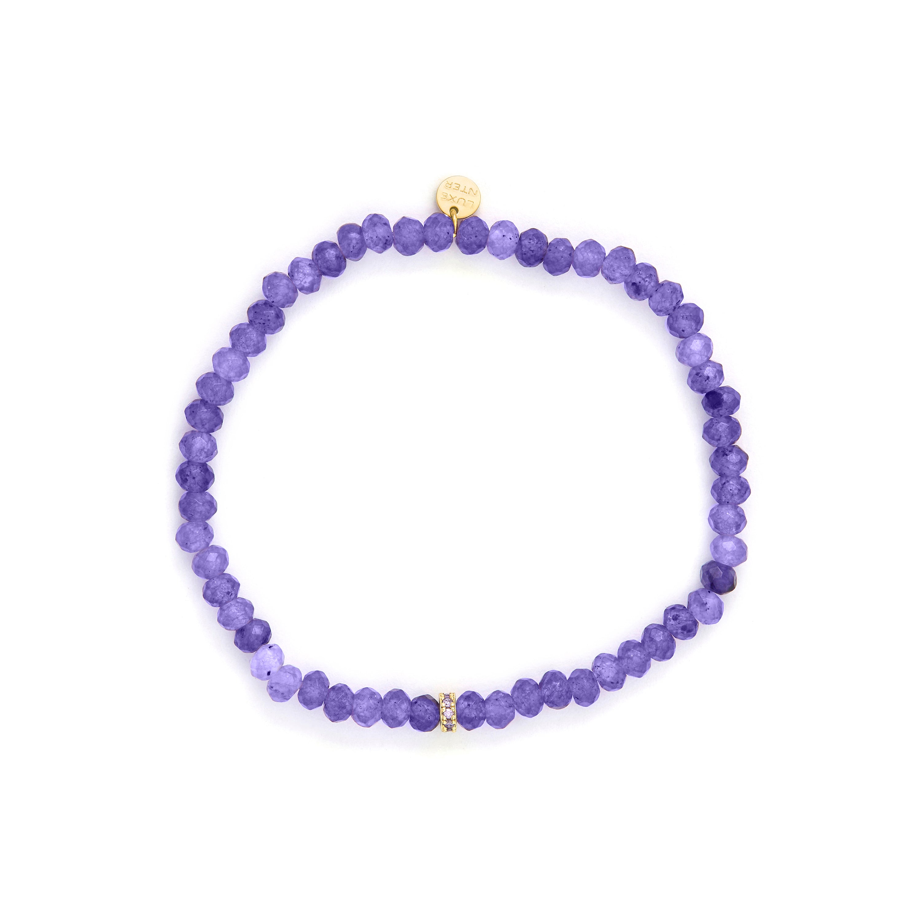 Purple Crystal Bracelet finished in 18k Yellow Gold - Aming
