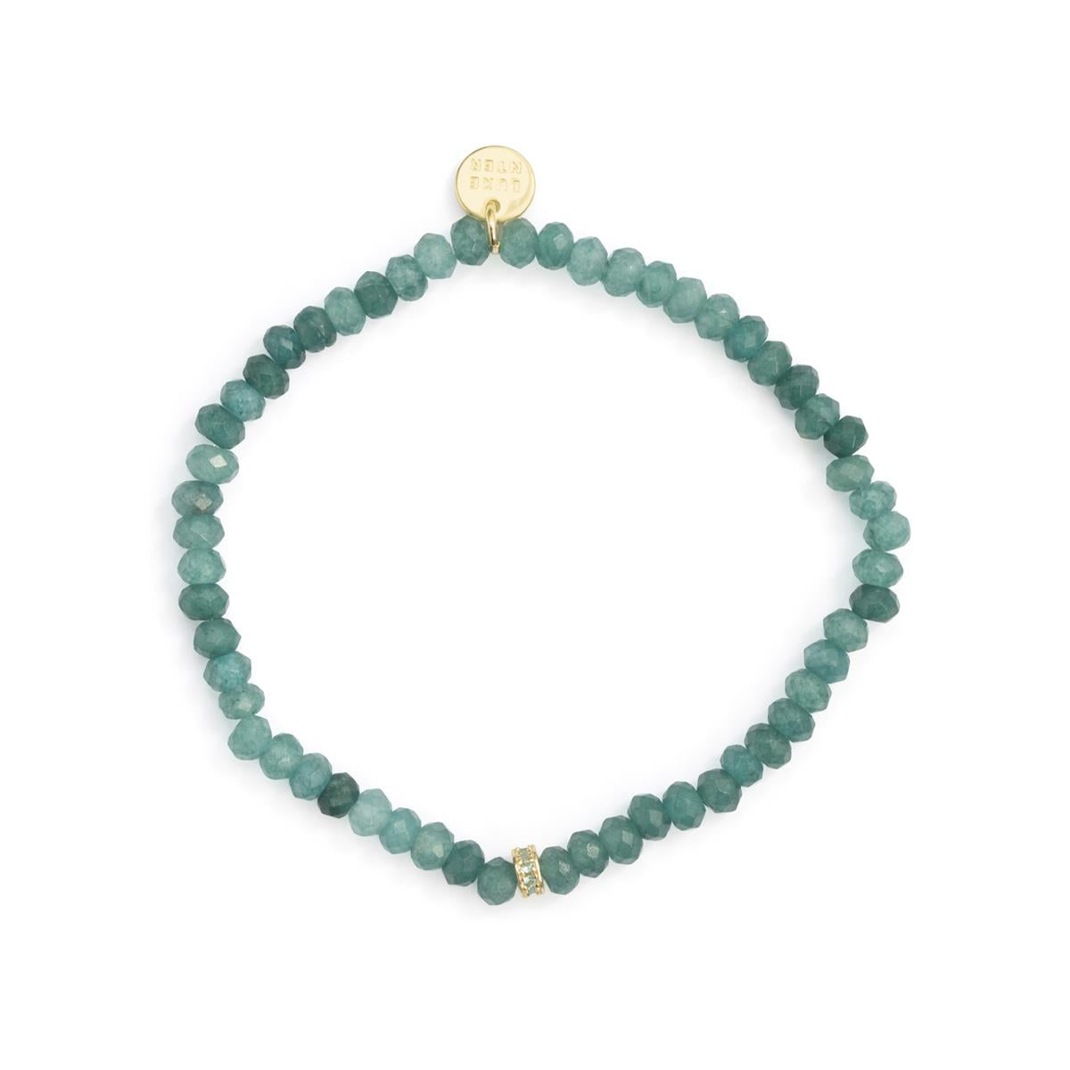Bracelet en cristal vert turquoise fini en or jaune 18 carats - Aming