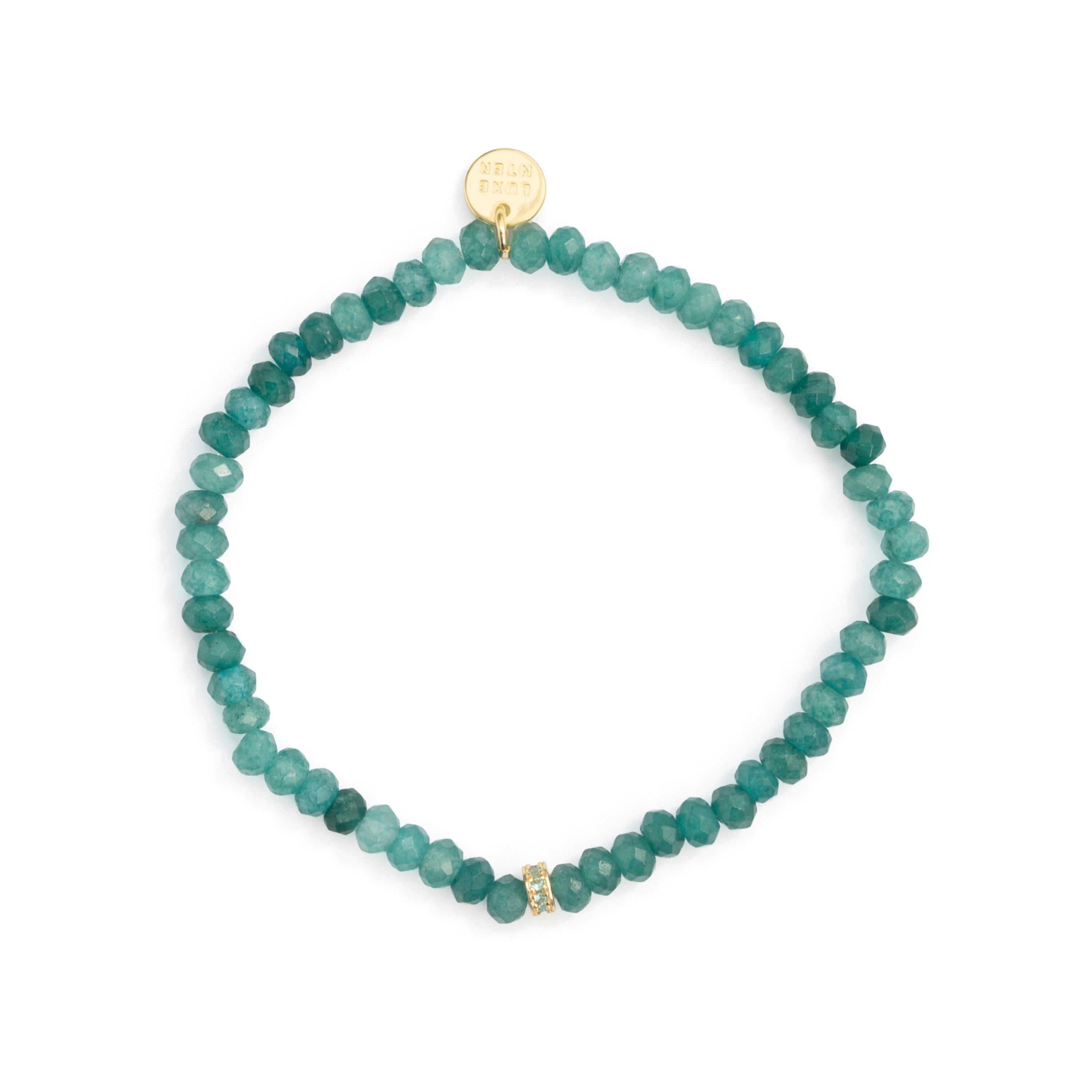 Bracciale di Cristallo Verde Turchese con finitura in oro giallo 18k - Aming