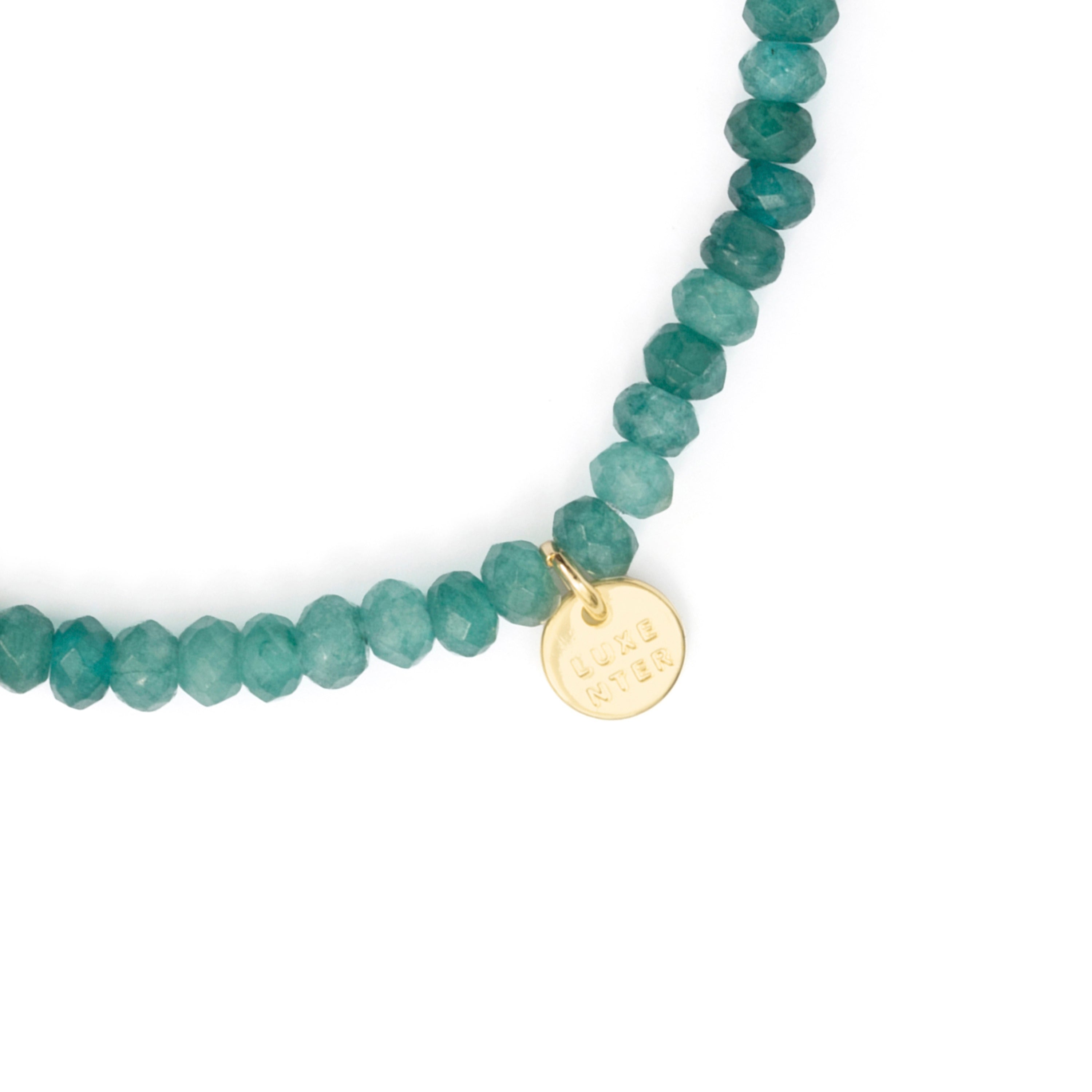 Bracciale di Cristallo Verde Turchese con finitura in oro giallo 18k - Aming