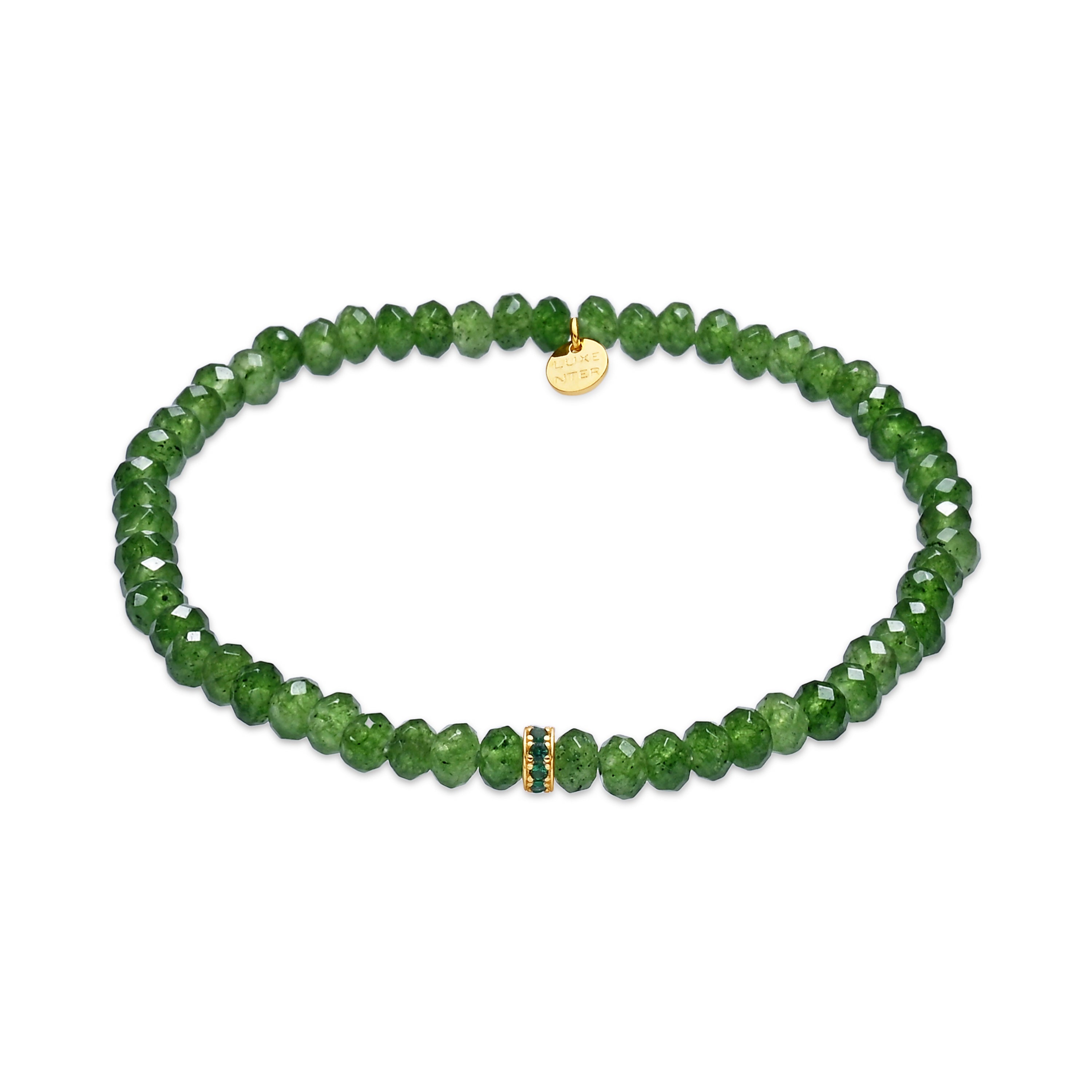 Bracelet en cristal vert finition or jaune 18 carats - Aming