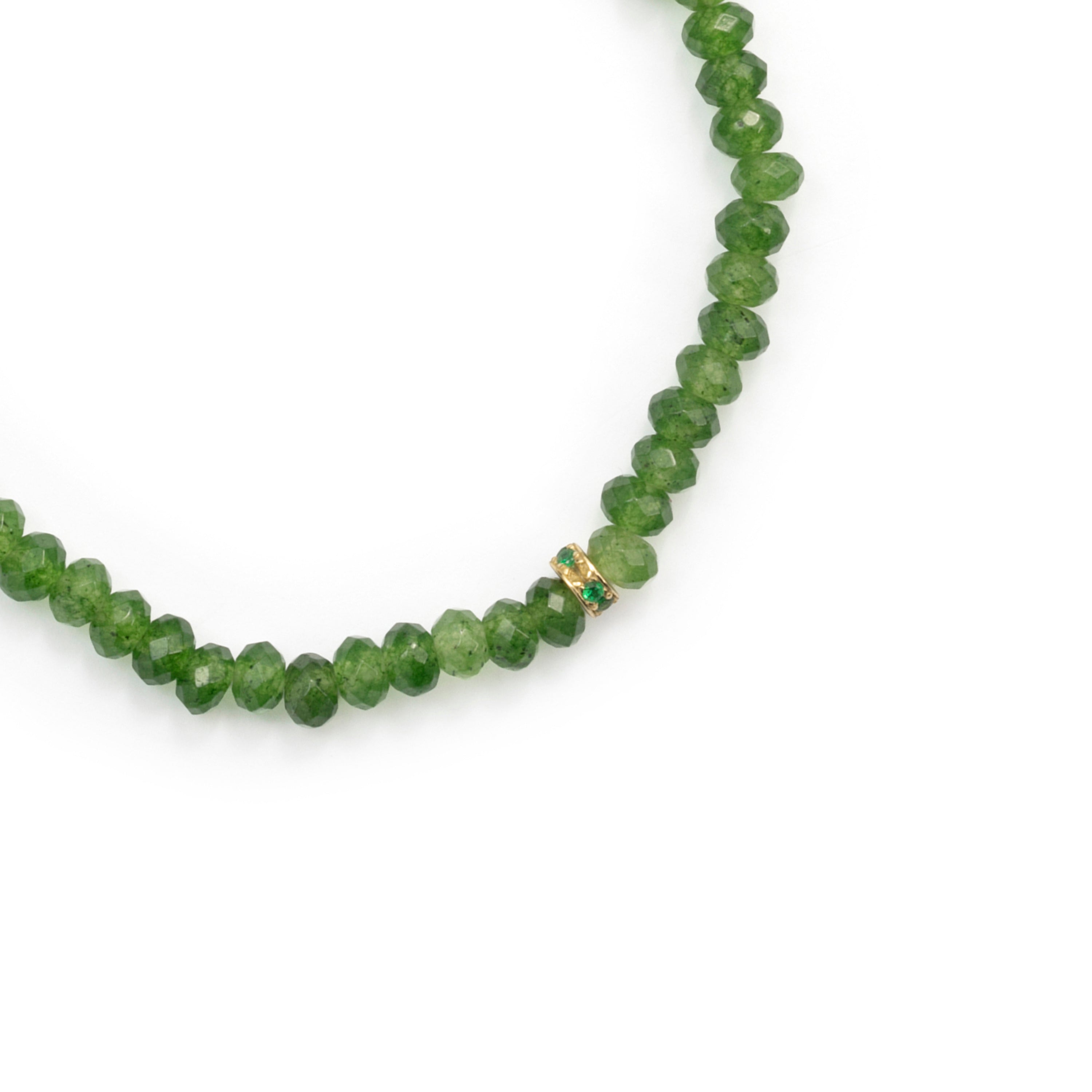 Green Crystal Bracelet finished in 18k Yellow Gold - Aming