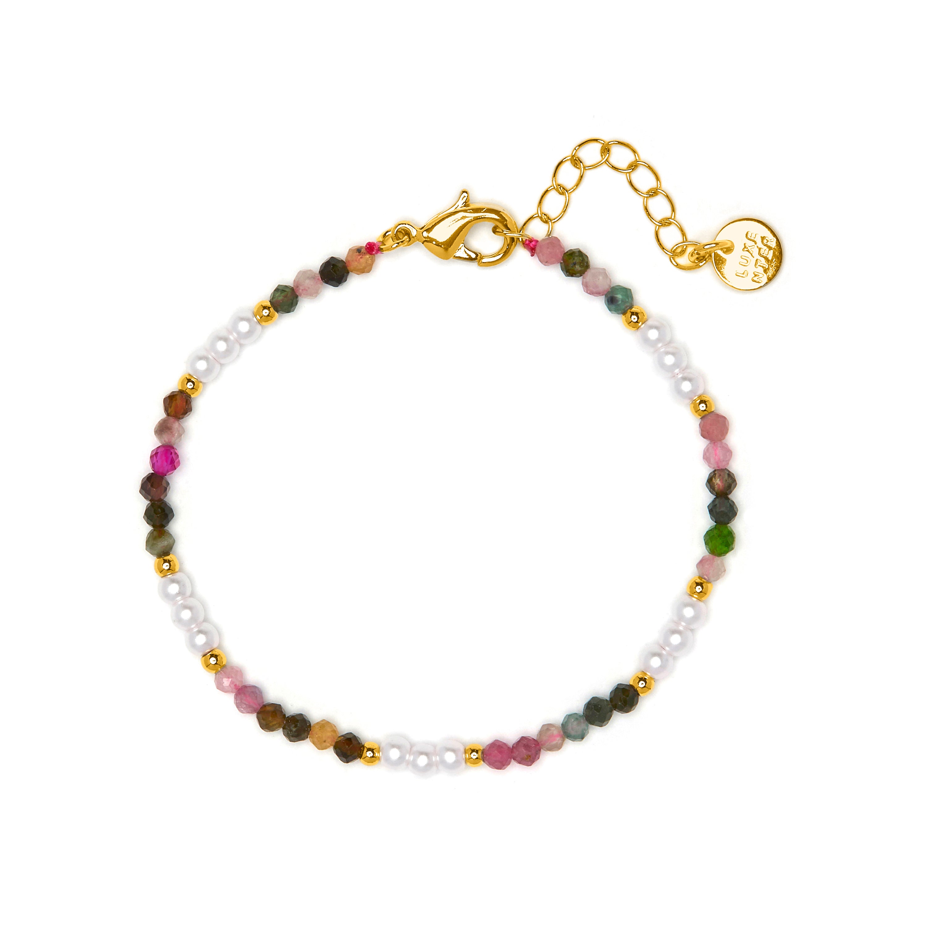 Multicolor Tourmaline Bracelet finished in 18k yellow gold - Sury