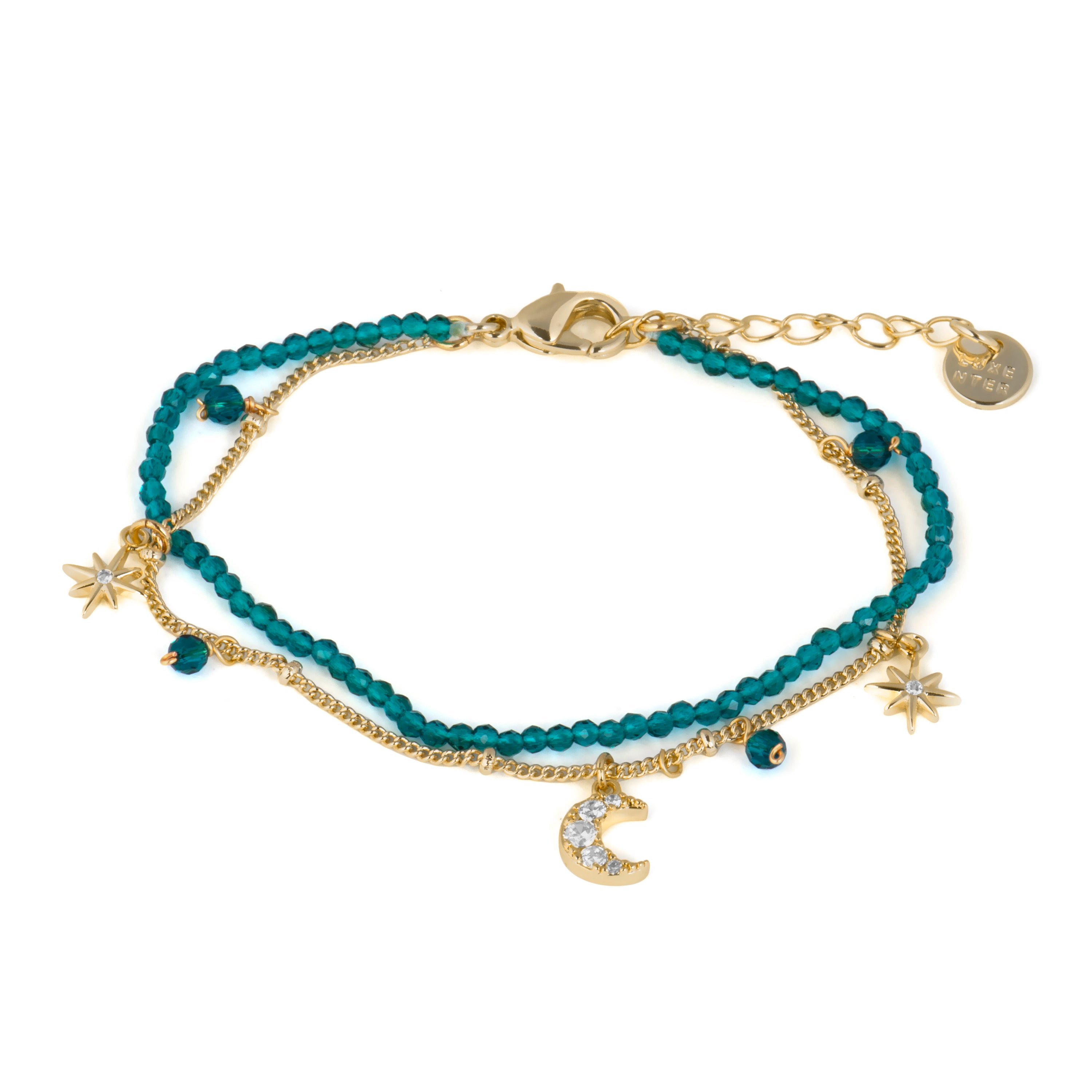 Bracciale di Cristallo Verde finitura in oro giallo 18k - Ayora
