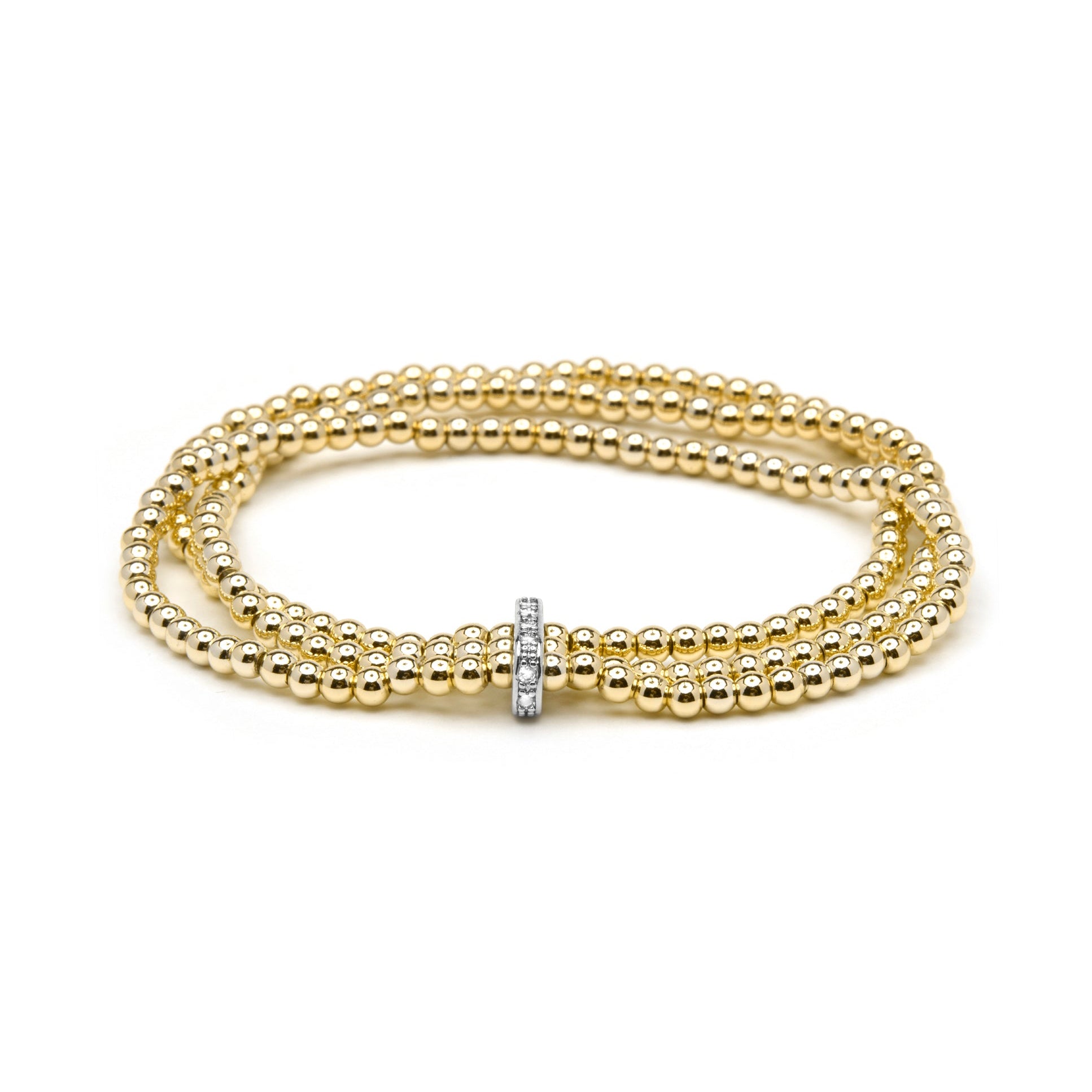 Pulsera de Circonita Brillante acabado en oro amarillo de 18k - Lalau
