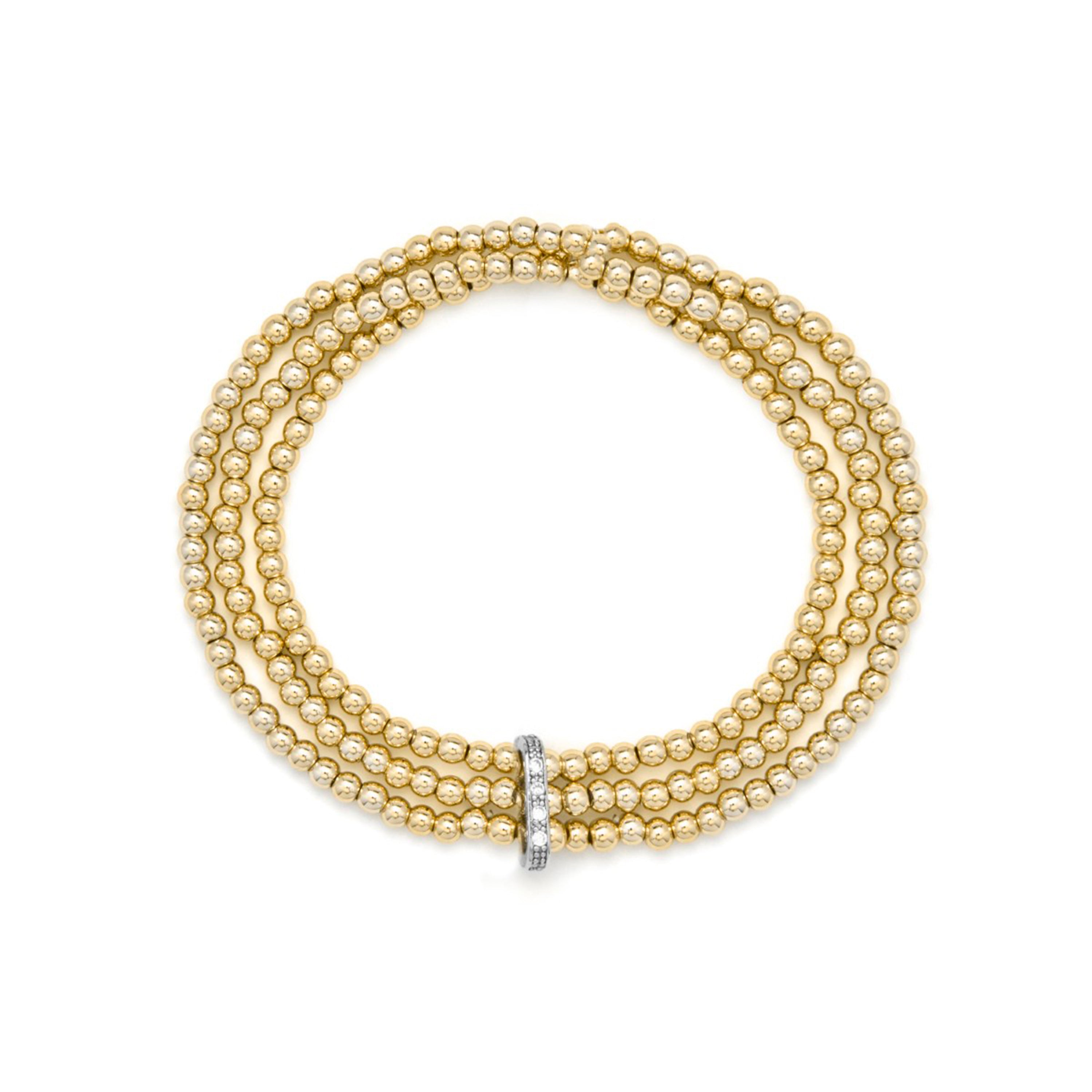 Bracelet en zircon brillant finition en or jaune 18k - Lalau