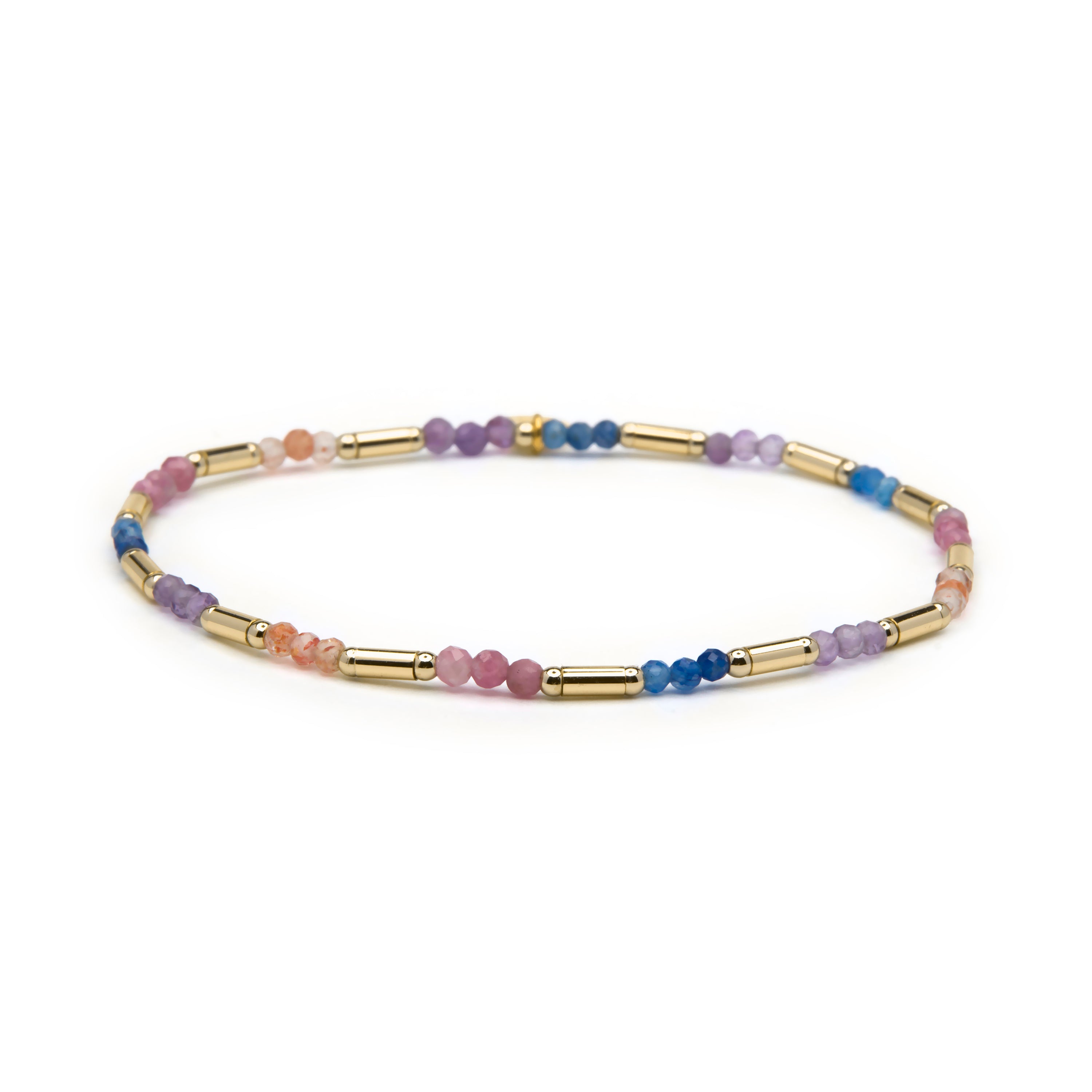 Bracelet en cristal multicolore finition en or jaune 18k - Athas