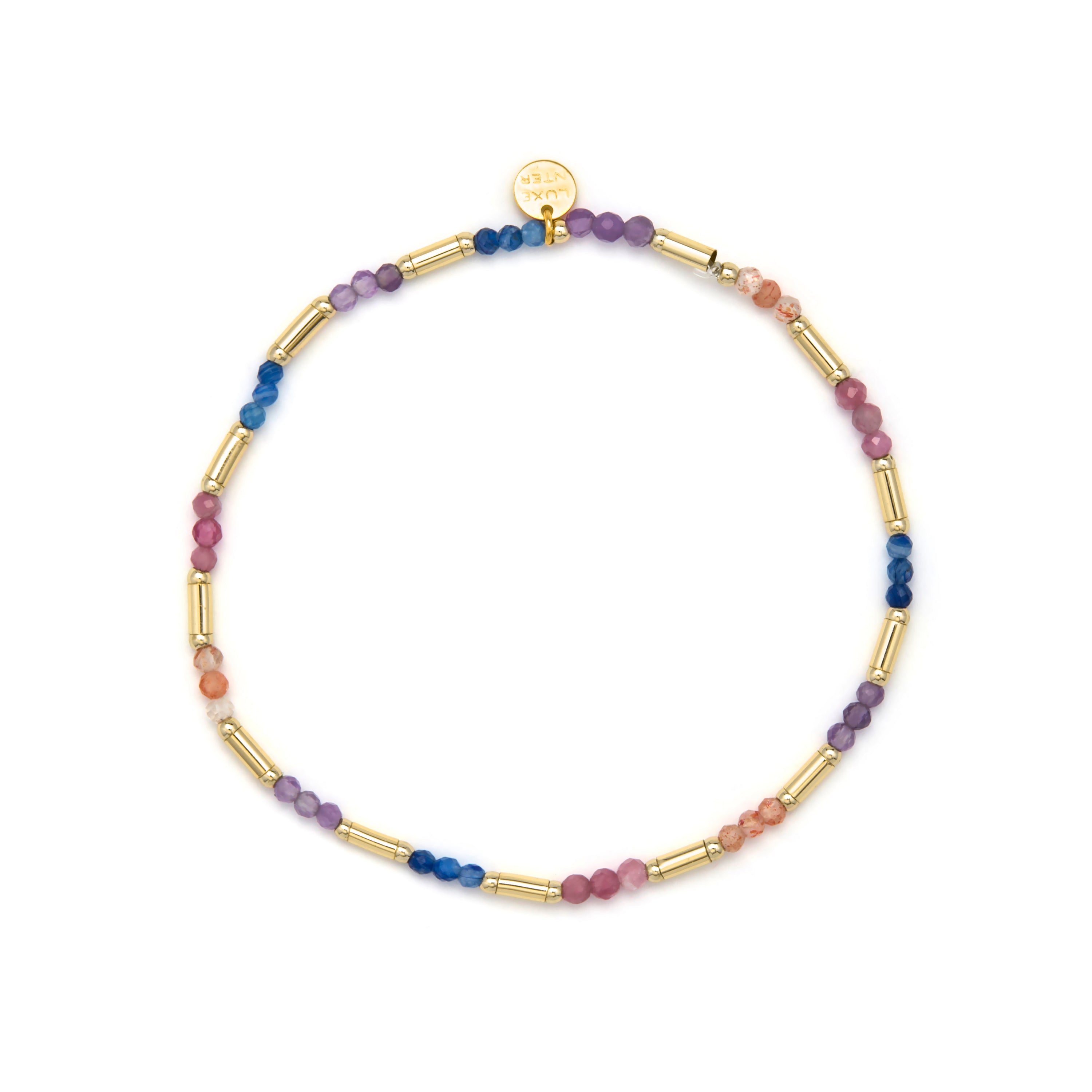 Mehrfarbiges Kristallarband mit 18k Gelbgold-Finish - Athas
