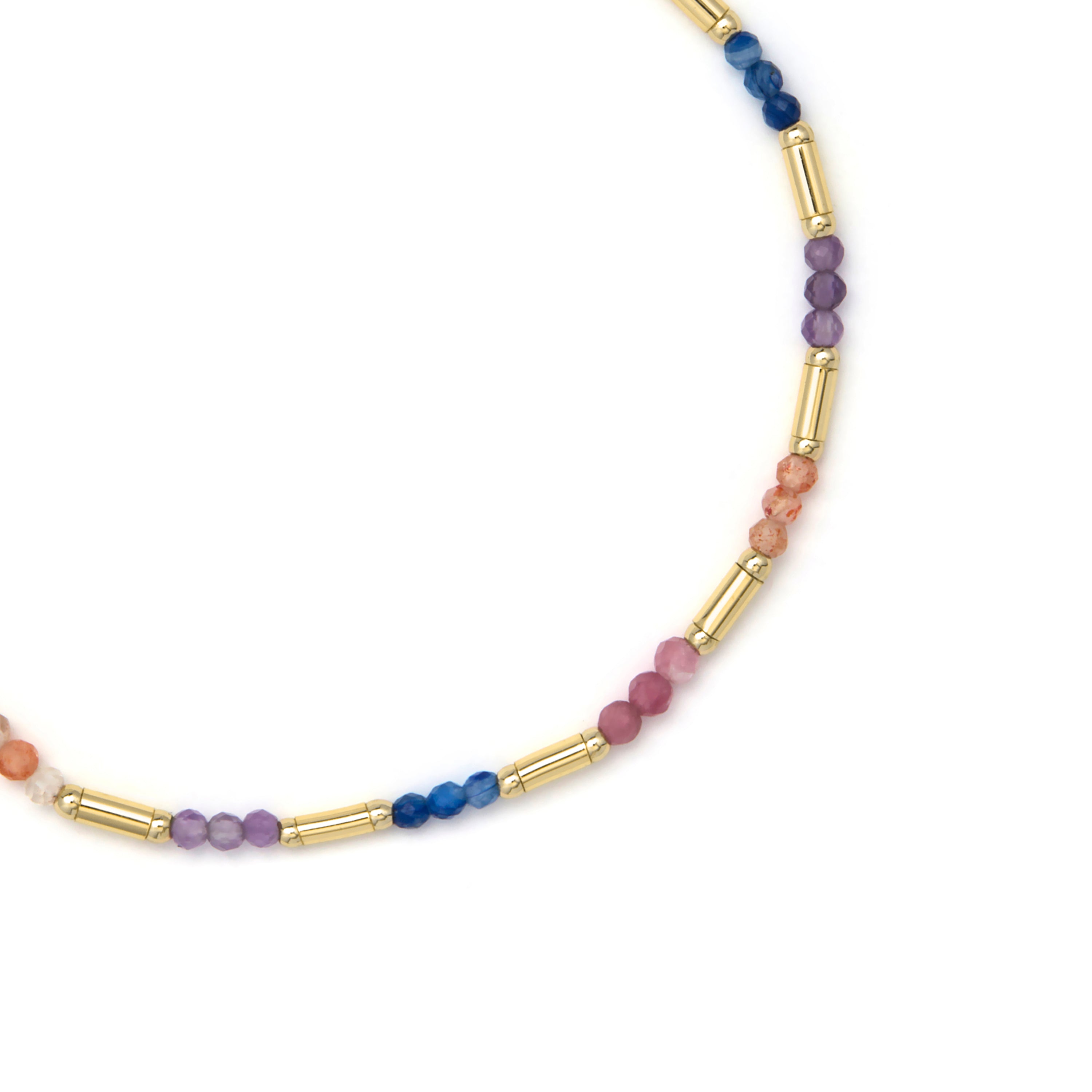 Mehrfarbiges Kristallarband mit 18k Gelbgold-Finish - Athas