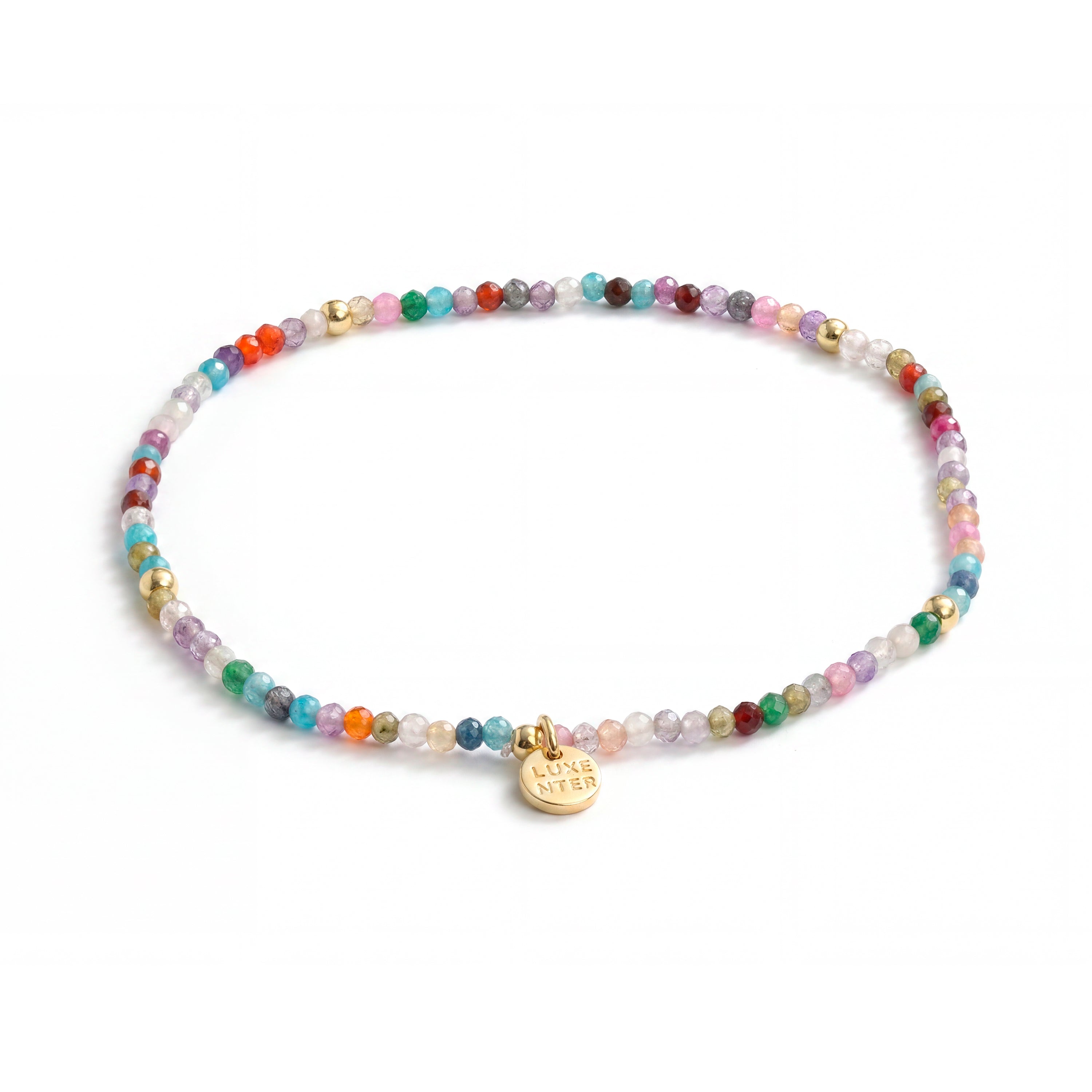 Pulsera de Aleación de Metal y Cristal Multicolor acabado en oro amarillo de 18k - Hilry