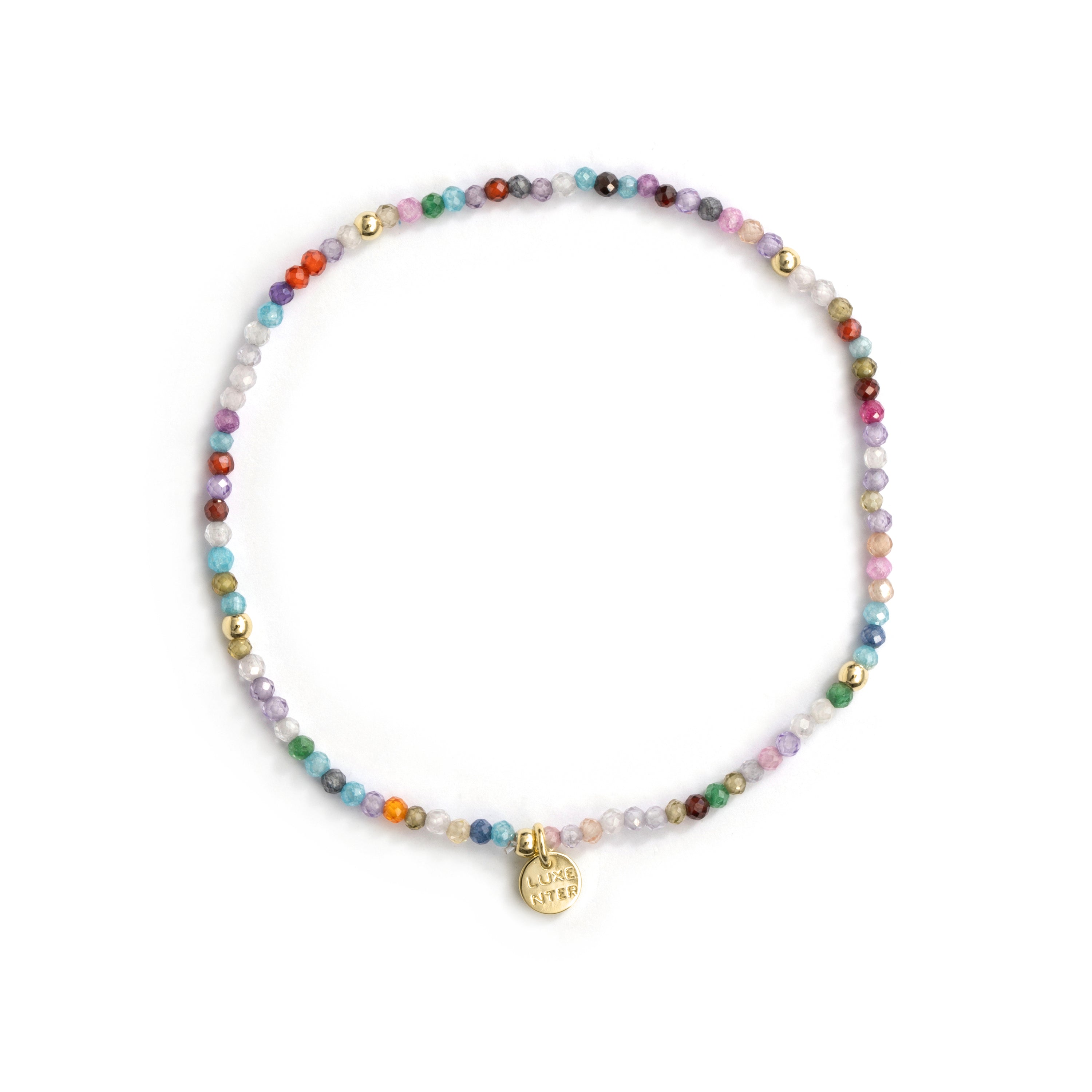 Pulsera de Aleación de Metal y Cristal Multicolor acabado en oro amarillo de 18k - Hilry
