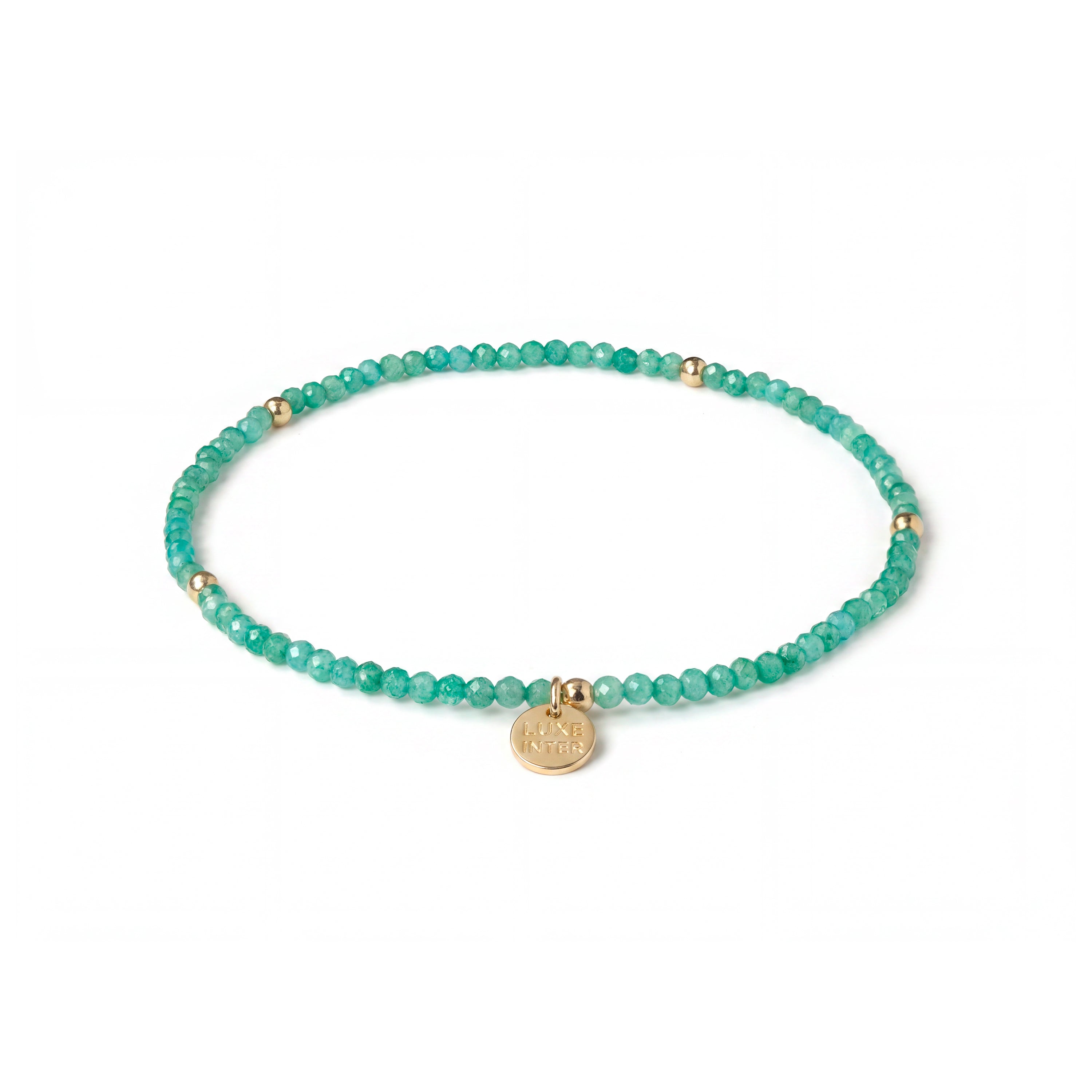 Bracciale in lega di metallo e cristallo verde con finitura in oro giallo 18k - Hilry